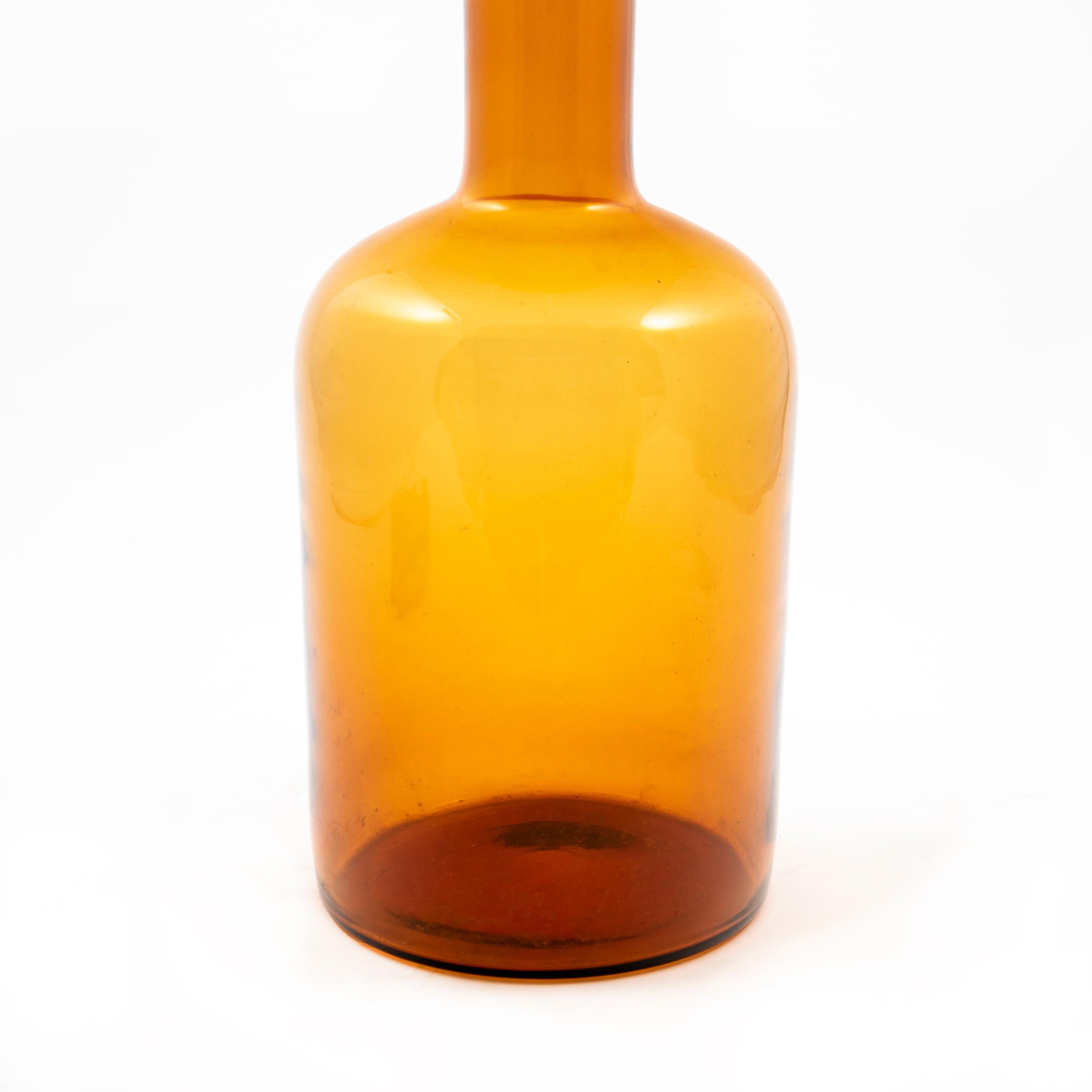 Otto Brauer for Holmegaard Bottle Shaped Vase In Amber Colored  In Good Condition In Kastrup, DK