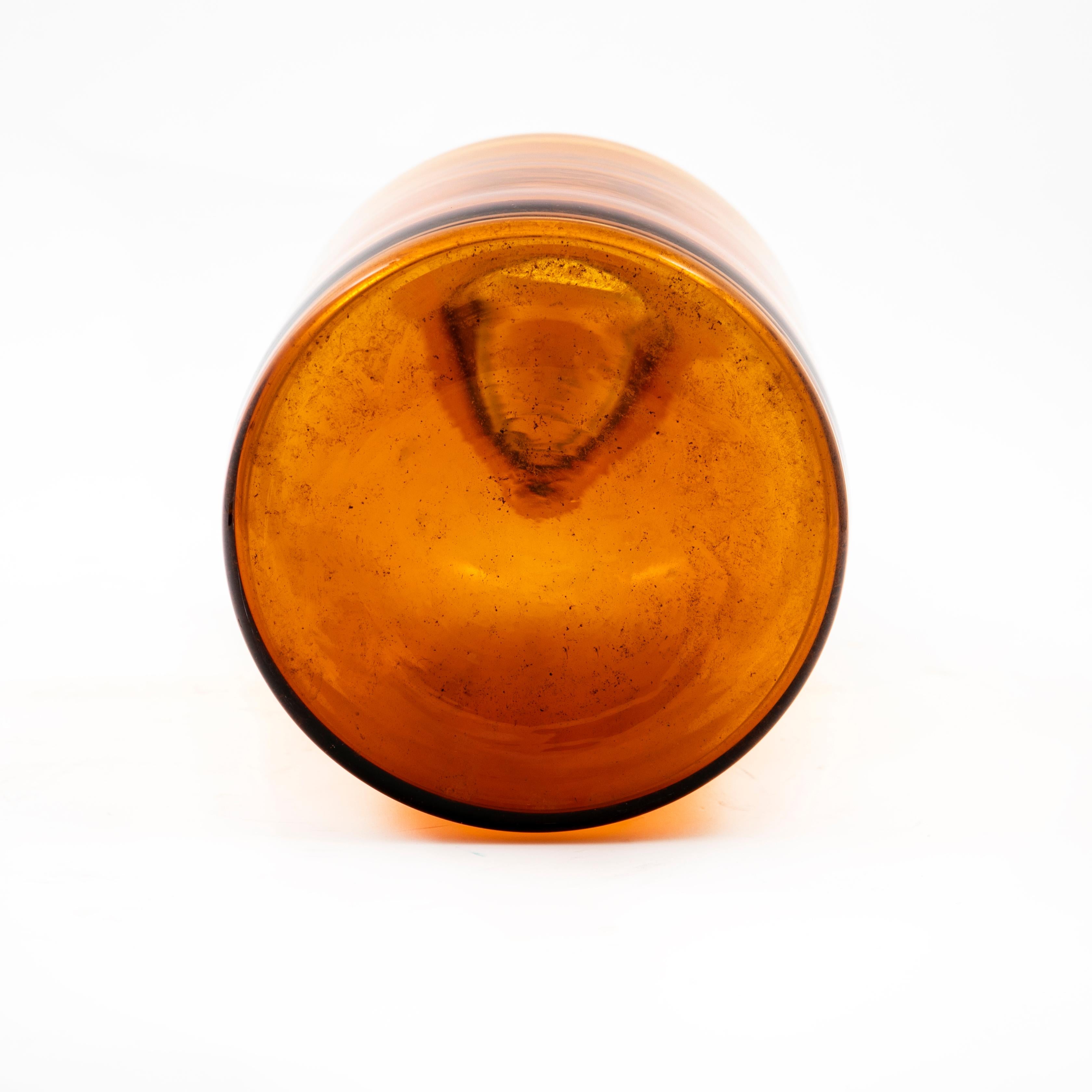 Otto Brauer for Holmegaard Bottle Shaped Vase In Amber Colored  1