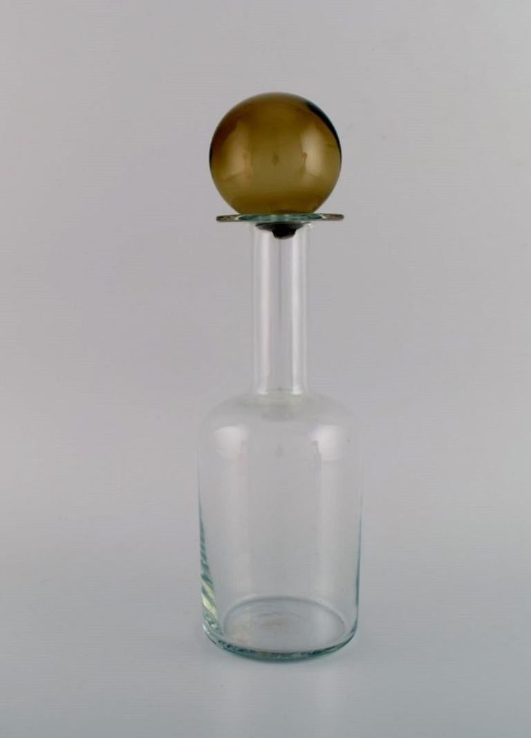 Otto Brauer für Holmegaard, Vier große Flaschen aus mundgeblasenem Kunstglas in Mouth-Blown (Dänisch) im Angebot
