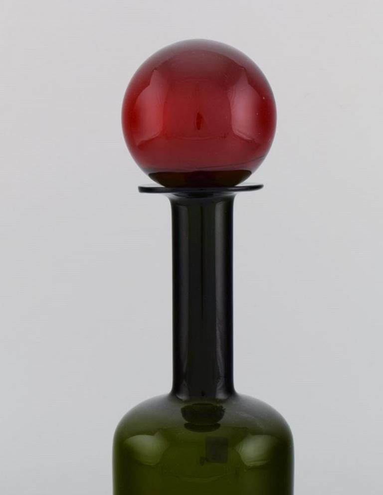 Otto Brauer für Holmegaard, Vier große Flaschen aus mundgeblasenem Kunstglas in Mouth-Blown im Angebot 1