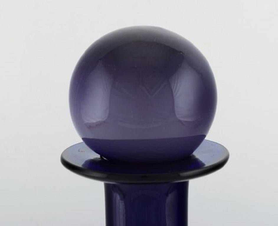 Danish Otto Brauer for Holmegaard, Large Vase / Bottle in Blue Art Glass