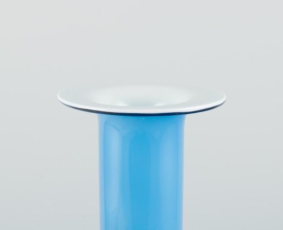 Danish Otto Brauer for Holmegaard. Vase/bottle in turquoise mouth-blown art glass. For Sale