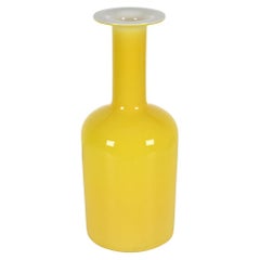 Otto Brauer for Holmegaard Yellow Cased Glass Vase, Large Size