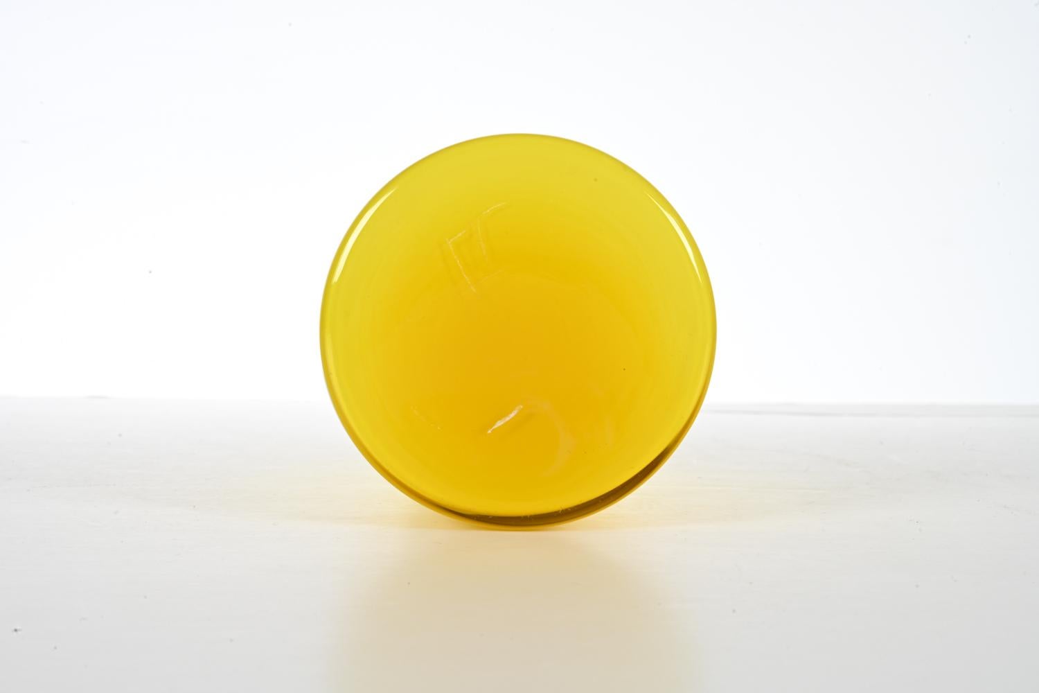 Otto Brauer for Holmegaard Yellow Cased Glass Vase, Medium Size For Sale 3