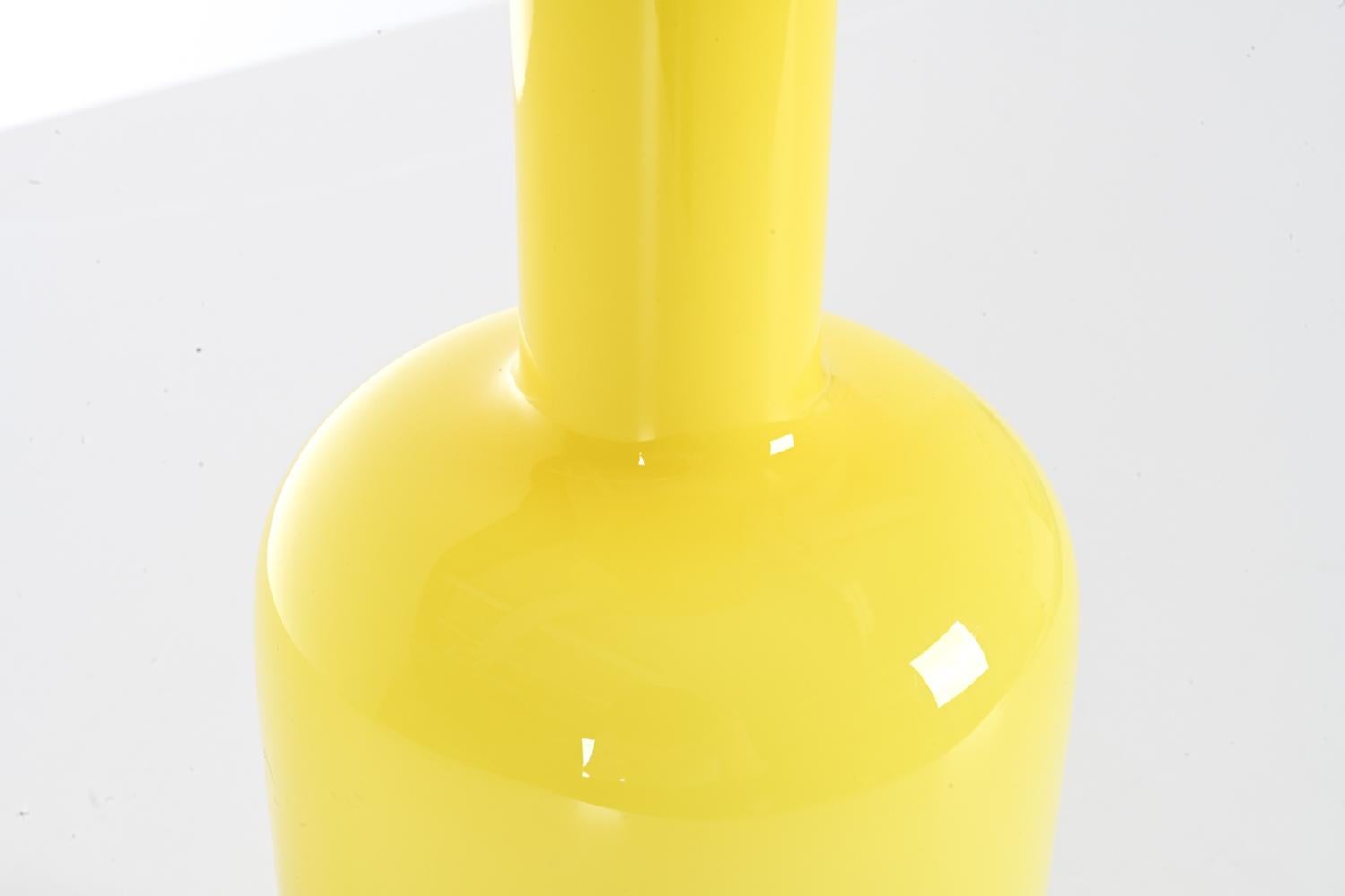 Otto Brauer for Holmegaard Yellow Cased Glass Vase, Medium Size For Sale 6
