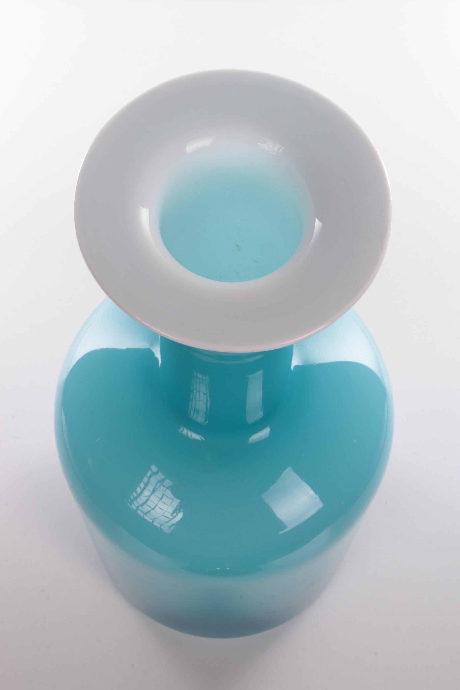 Danish Otto Brauer for Kastrup Holmegaard, Light Blue Bottle Vase 