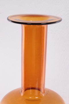 Jarrones Kastrup escandinavos de vidrio amarillo de Otto Brauer para Holmegaard, años 60