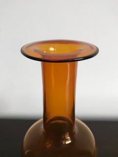 Otto Brauer Scandinavian Yellow Glass Vase Bottle for Holmegaard, 1960s