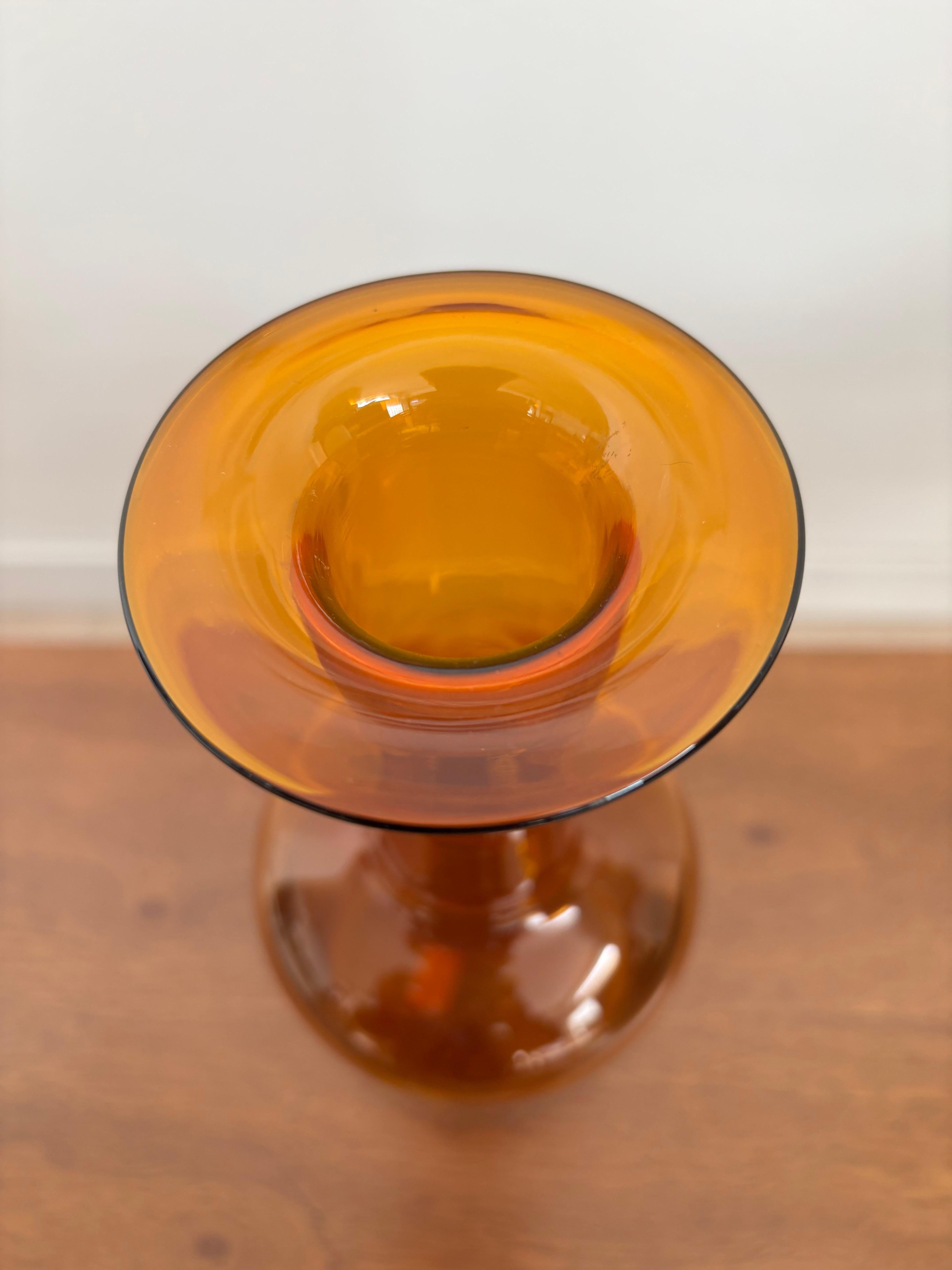 Otto Brauer Scandinavian Yellow Glass Vase Bottle for Holmegaard, 1960s 1