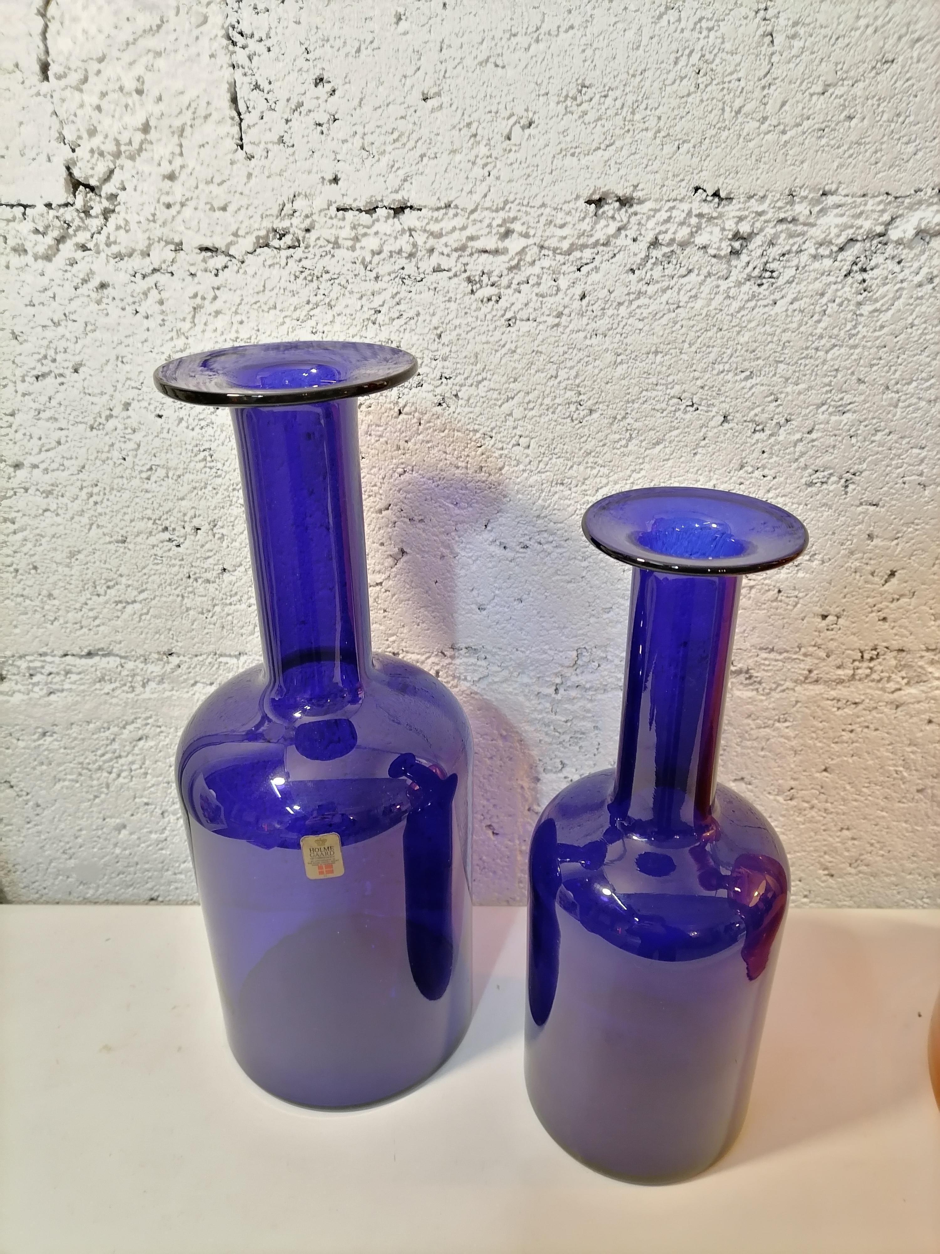 Otto Brauer Set of 4 Scandinavian Vases Bottles Holmegaard 1960 For Sale 1
