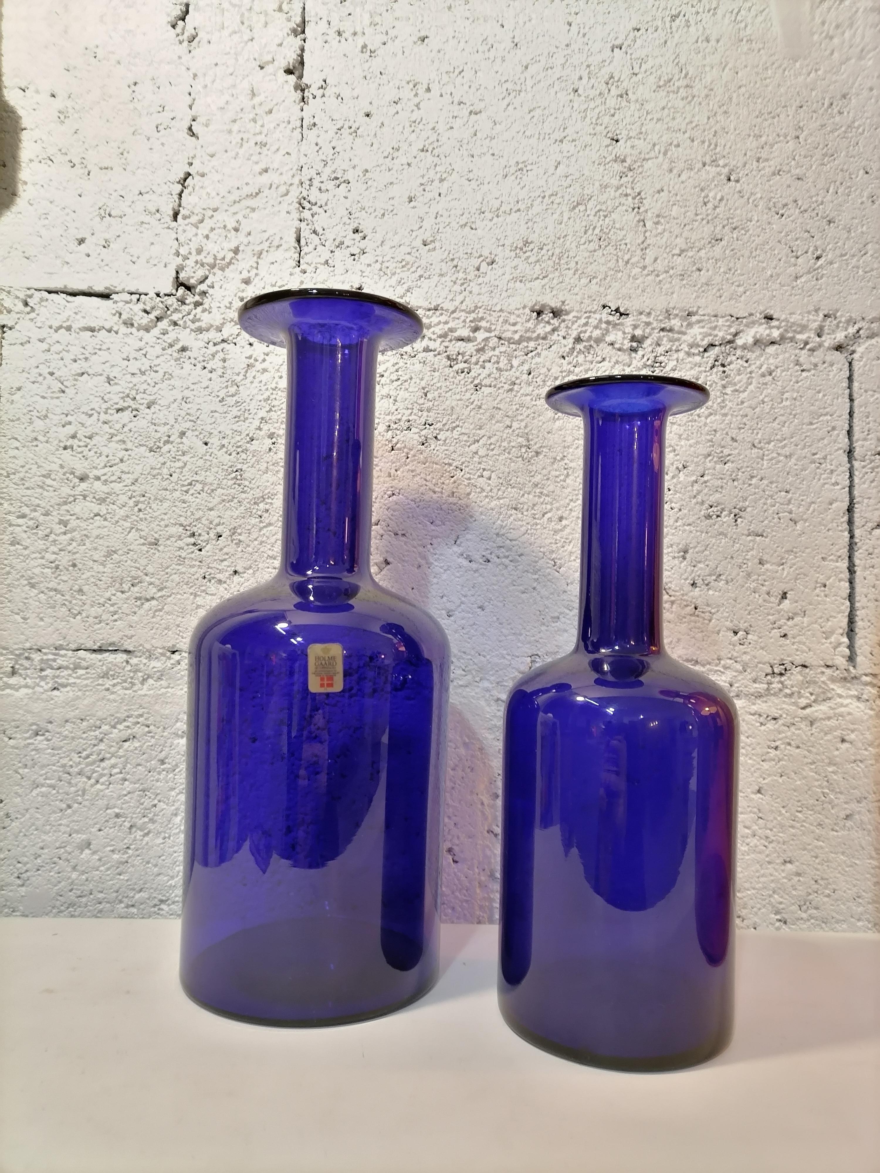 Otto Brauer Set of 4 Scandinavian Vases Bottles Holmegaard 1960 For Sale 2
