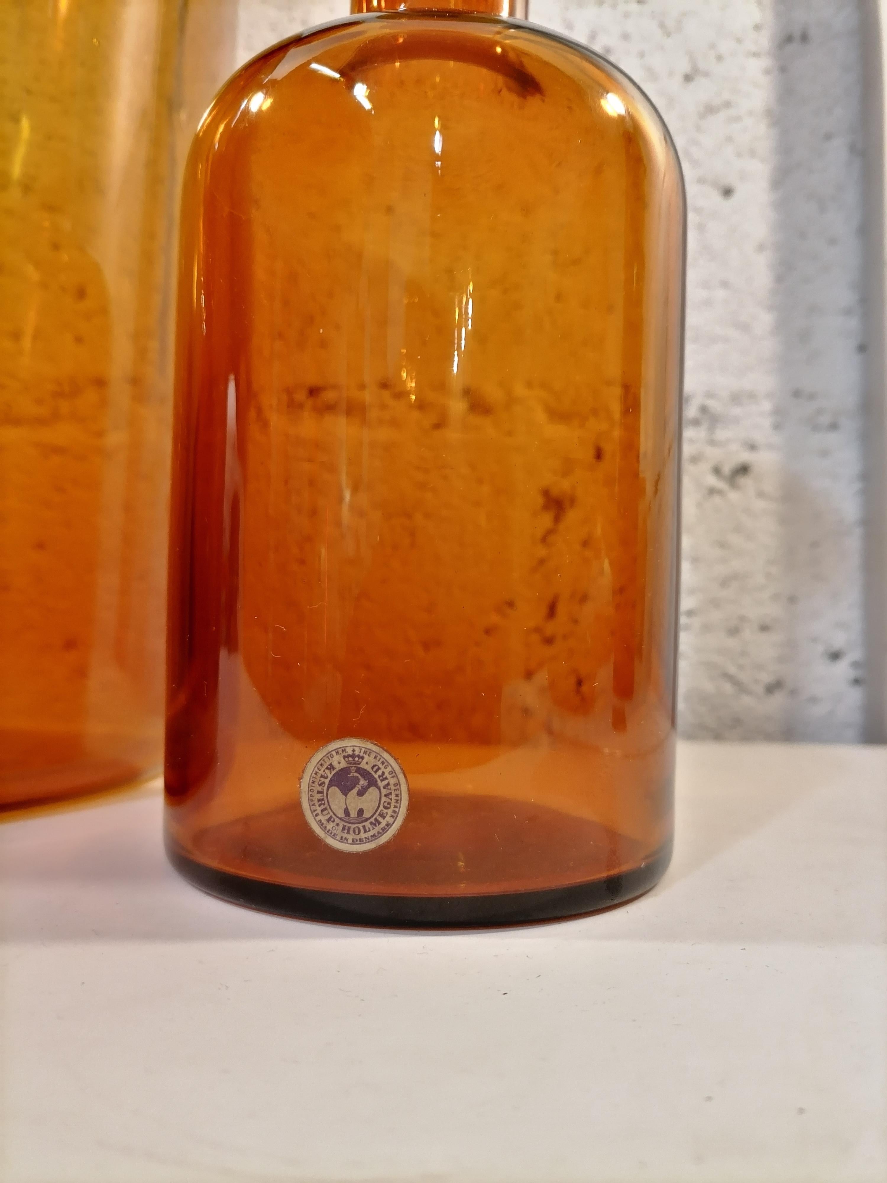 Otto Brauer Set of 4 Scandinavian Vases Bottles Holmegaard 1960 For Sale 3