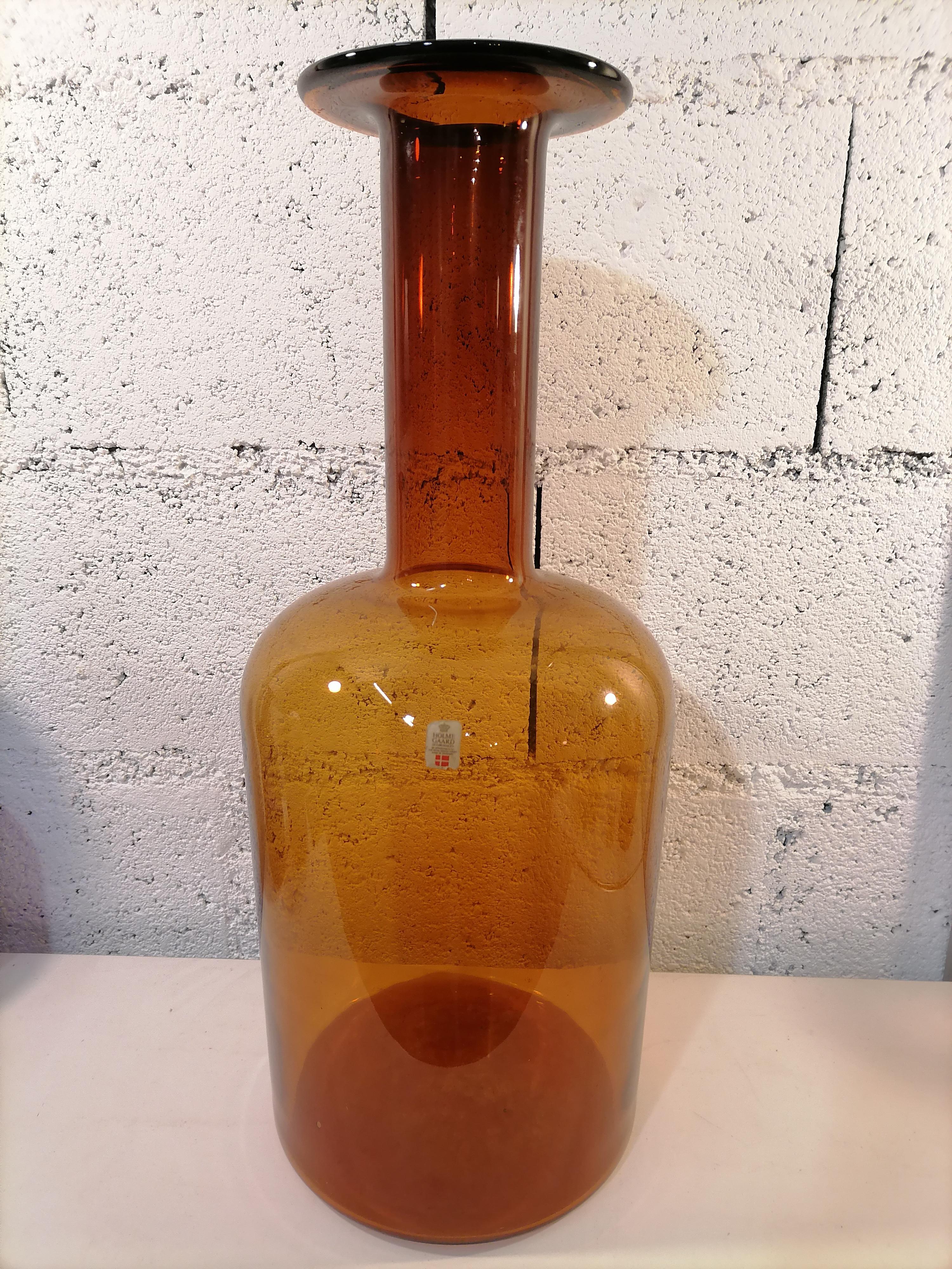 Danish Otto Brauer XXL Scandinavian Vase Bottle Holmegaard, 1960 For Sale