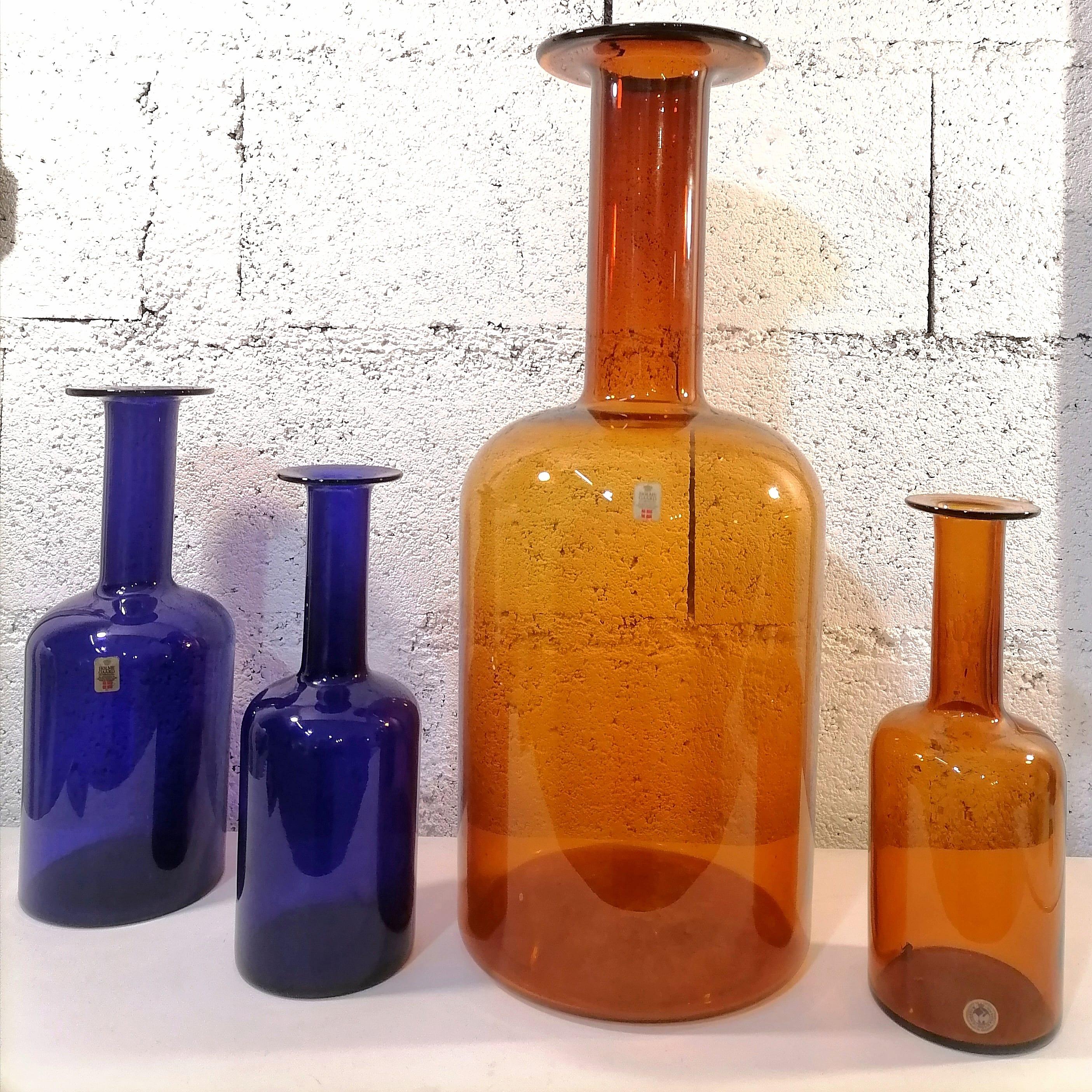 Otto Brauer XXL Scandinavian Vase Bottle Holmegaard, 1960 In Good Condition For Sale In Toulouse, Midi-Pyrénées