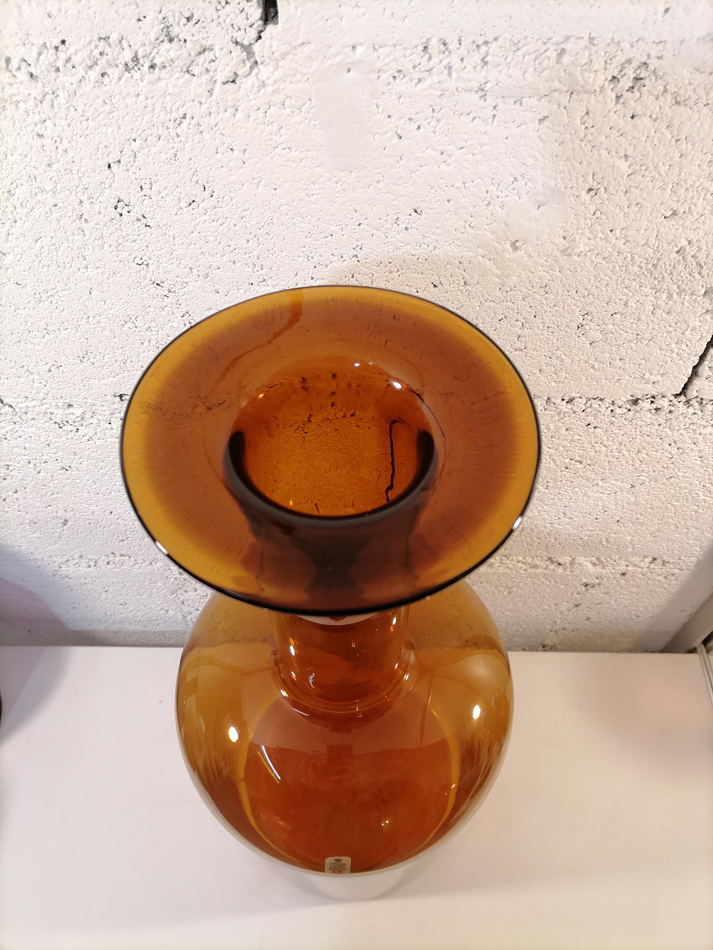 Glass Otto Brauer XXL Scandinavian Vase Bottle Holmegaard, 1960 For Sale