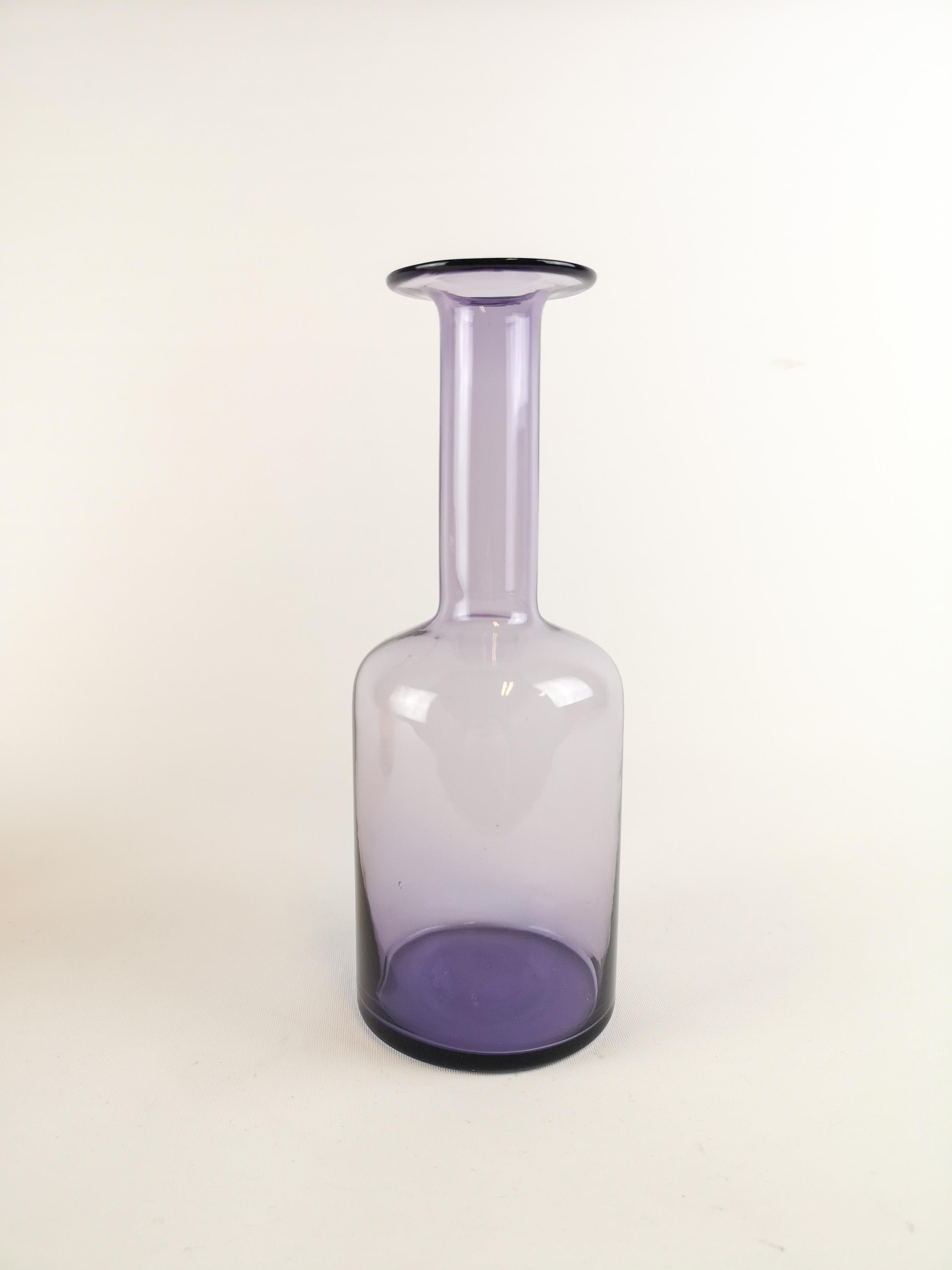 Otto Breuer für Holmegaard Glas-Set von 2 Flaschenvasen (Dänisch) im Angebot