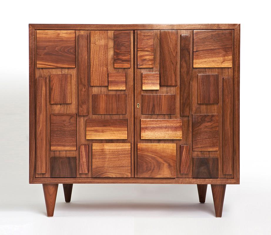 British Otto Sideboard - Bespoke - French Polished Walnut with Antique Brass Key For Sale