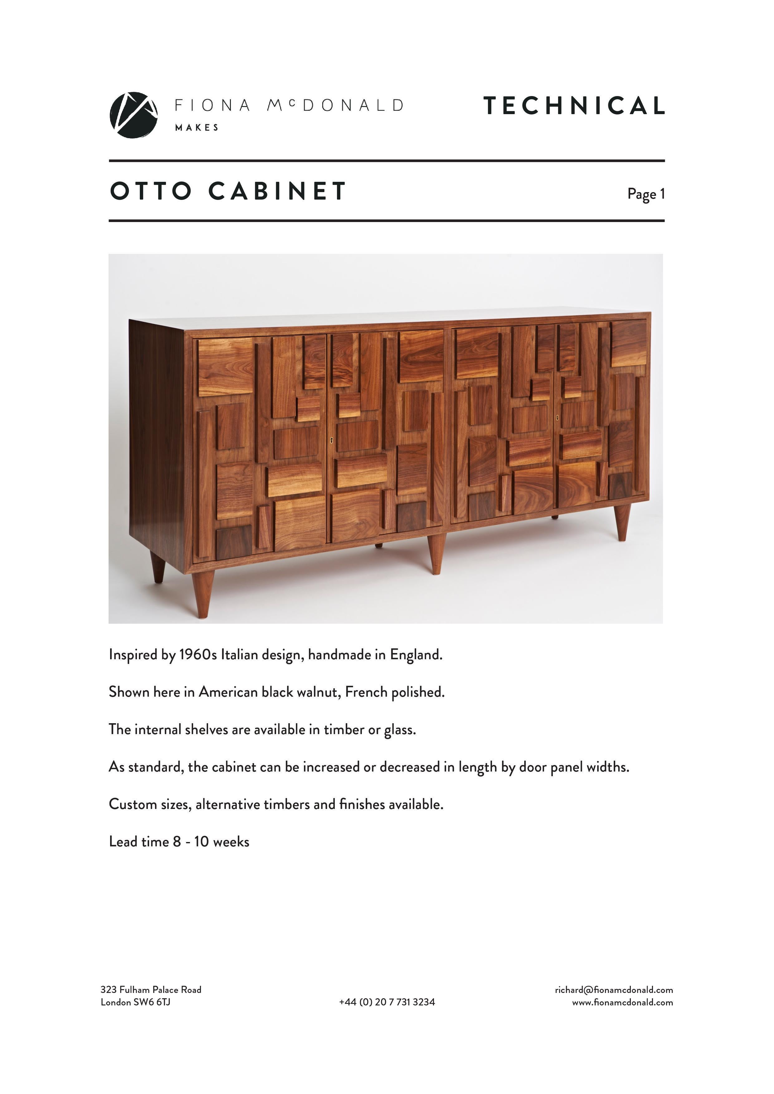 Otto Sideboard - Bespoke - French Polished Walnut with Antique Brass Key For Sale 3