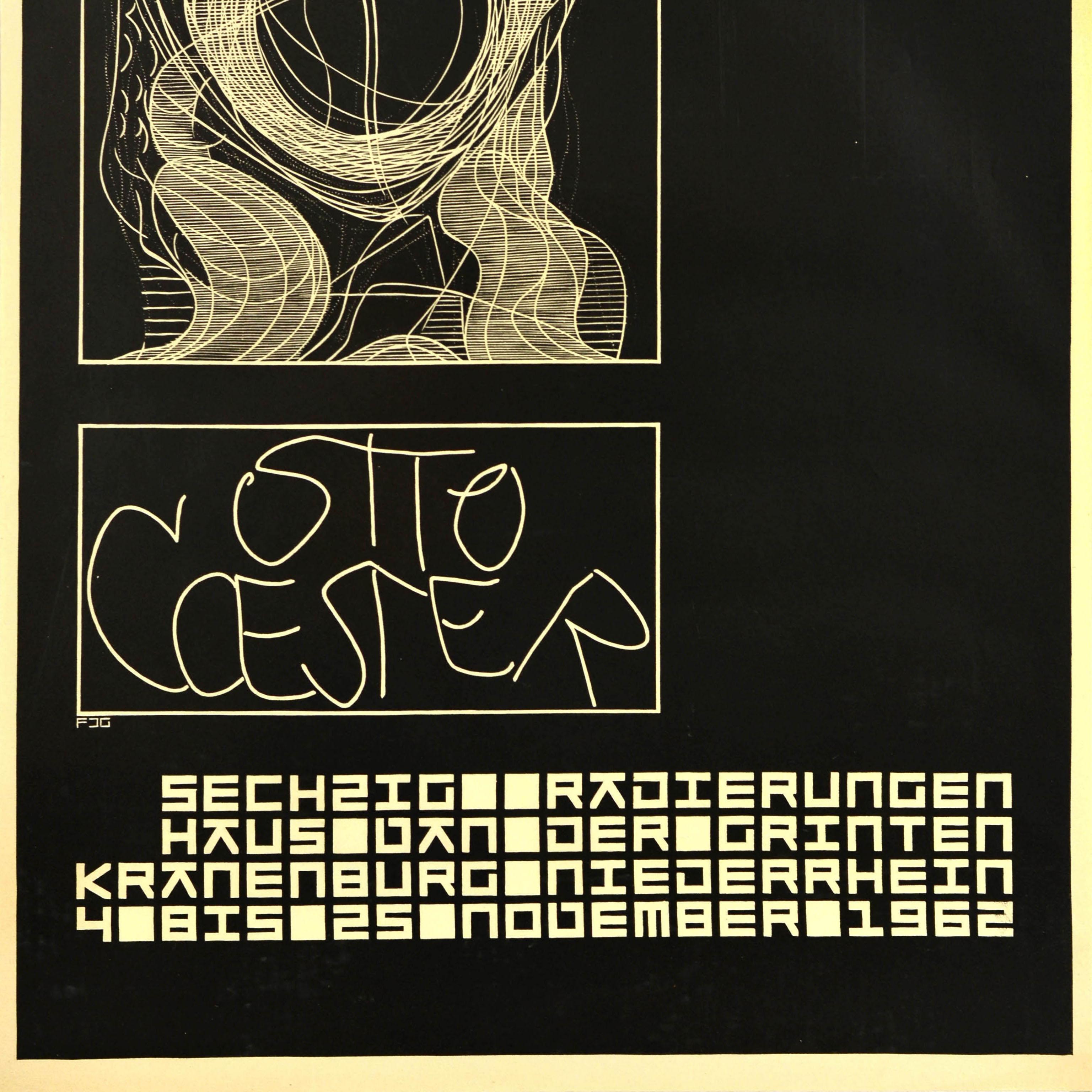 Original Vintage Advertising Poster Otto Coester Abstract Art Exhibition Etching For Sale 3