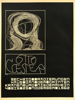 Original-Vintage-Werbeplakat Otto Coester, abstrakte Kunstausstellung, Radierung