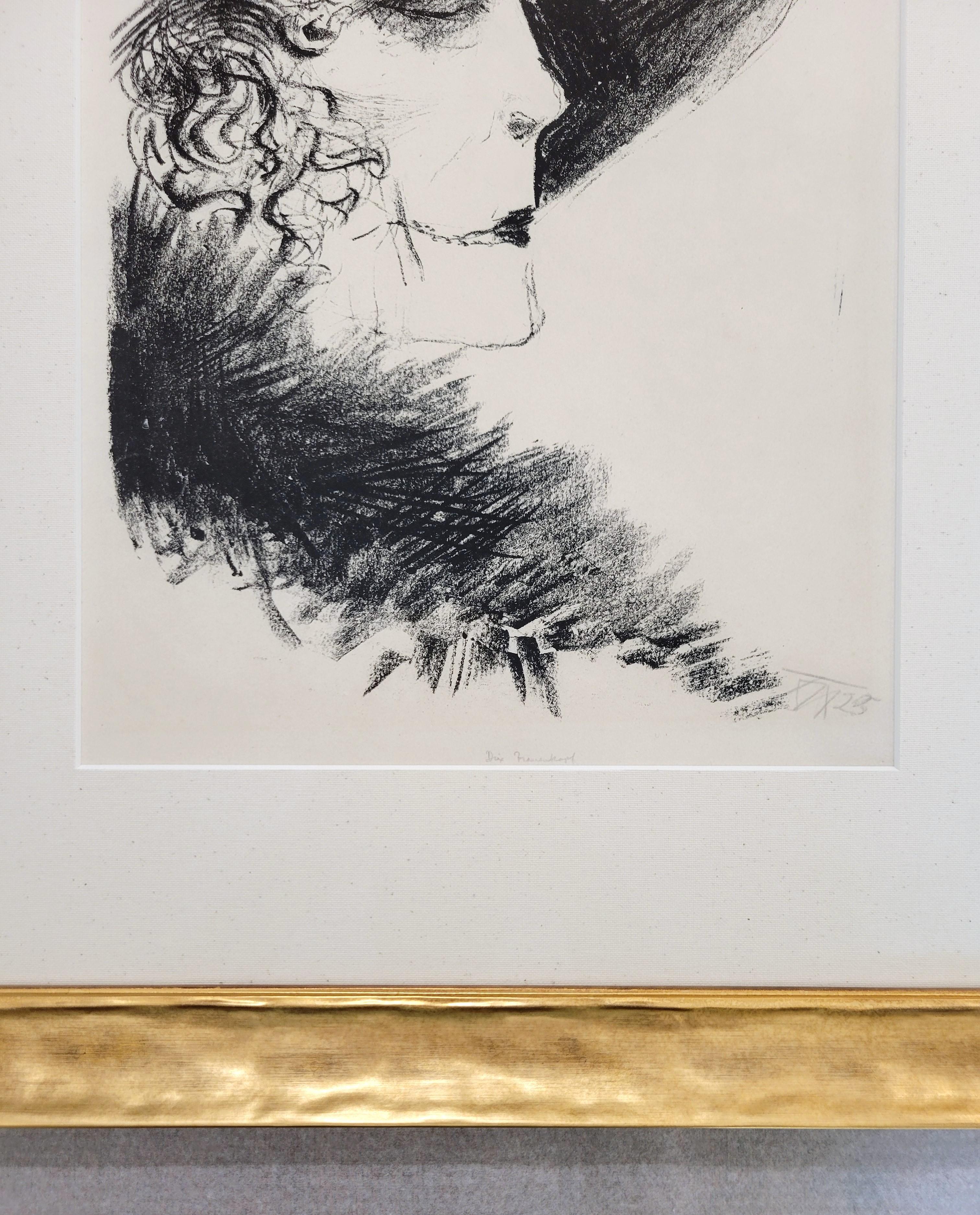 Dame mit Reiher (Woman with a Tuft of Heron Feathers) /// German Expressionism For Sale 2