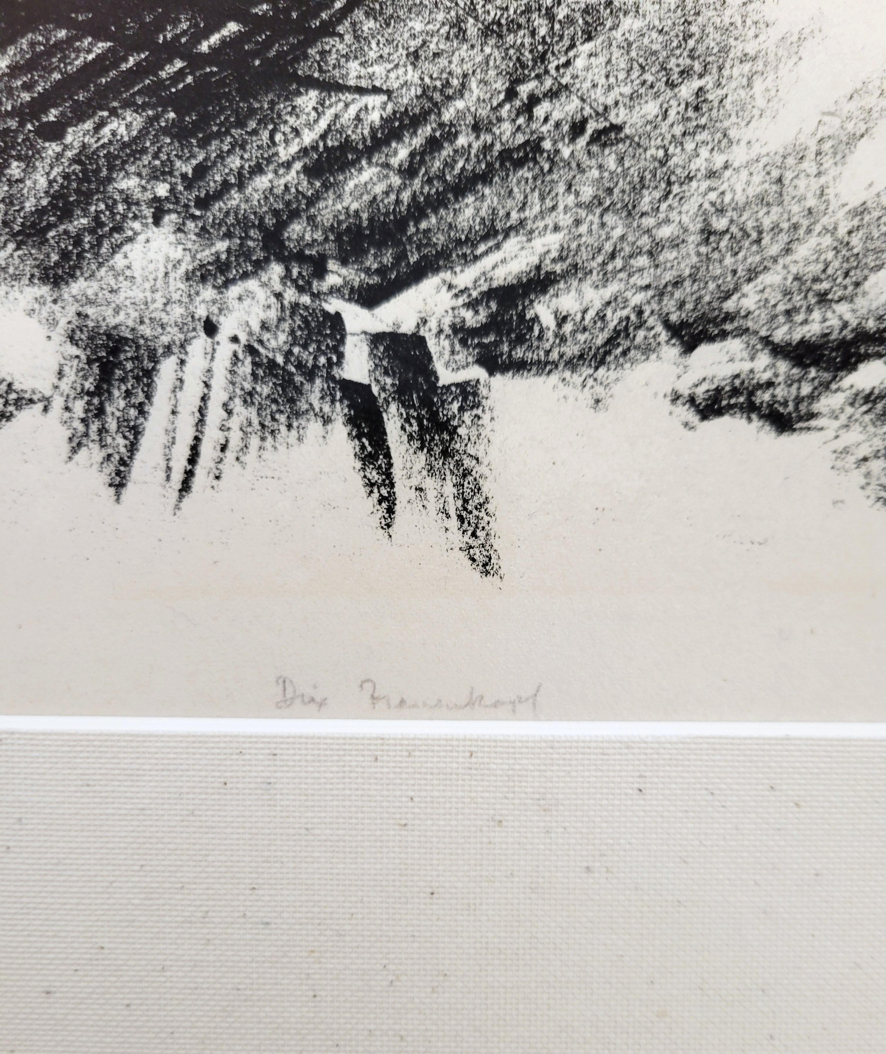 Dame mit Reiher (Woman with a Tuft of Heron Feathers) /// German Expressionism For Sale 4