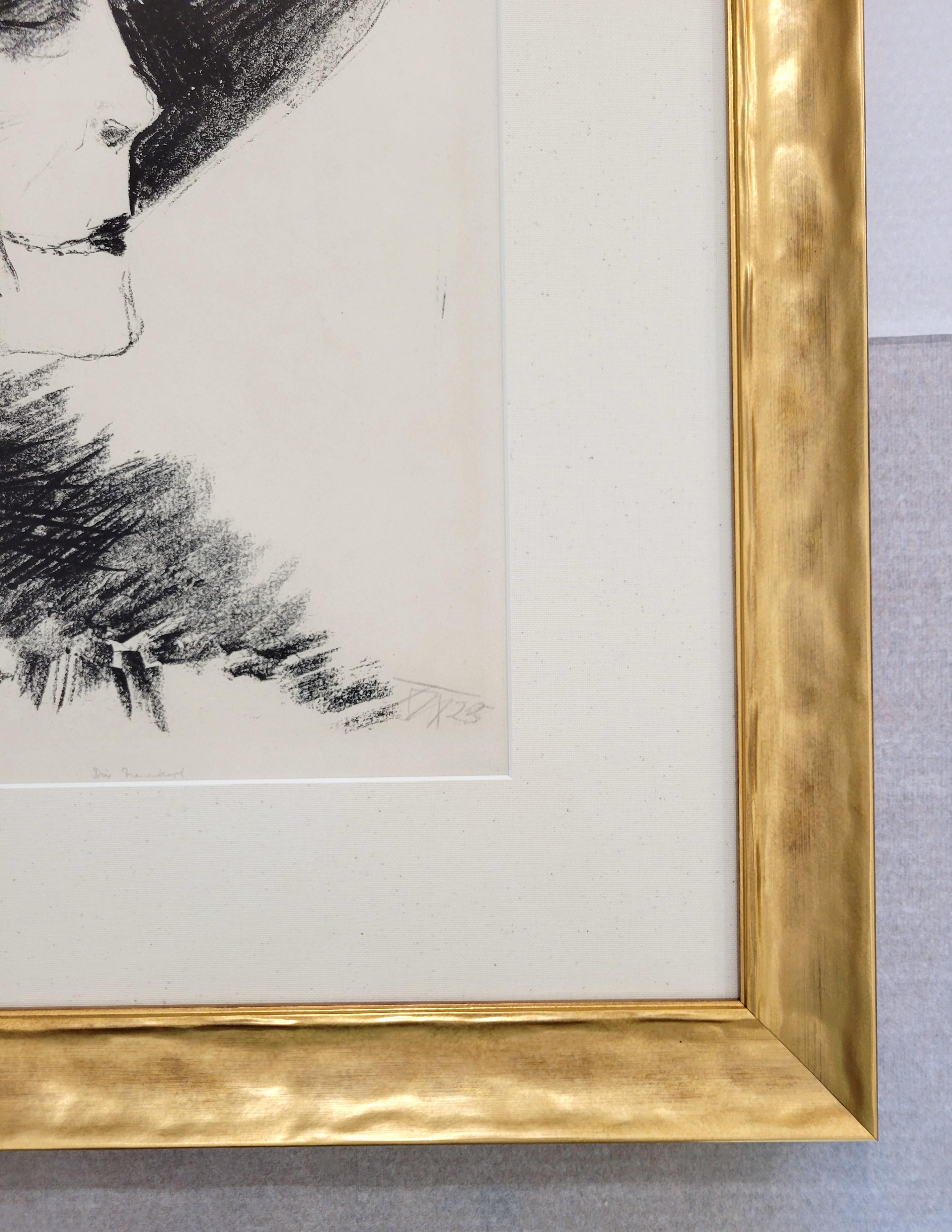 Dame mit Reiher (Woman with a Tuft of Heron Feathers) /// German Expressionism For Sale 3