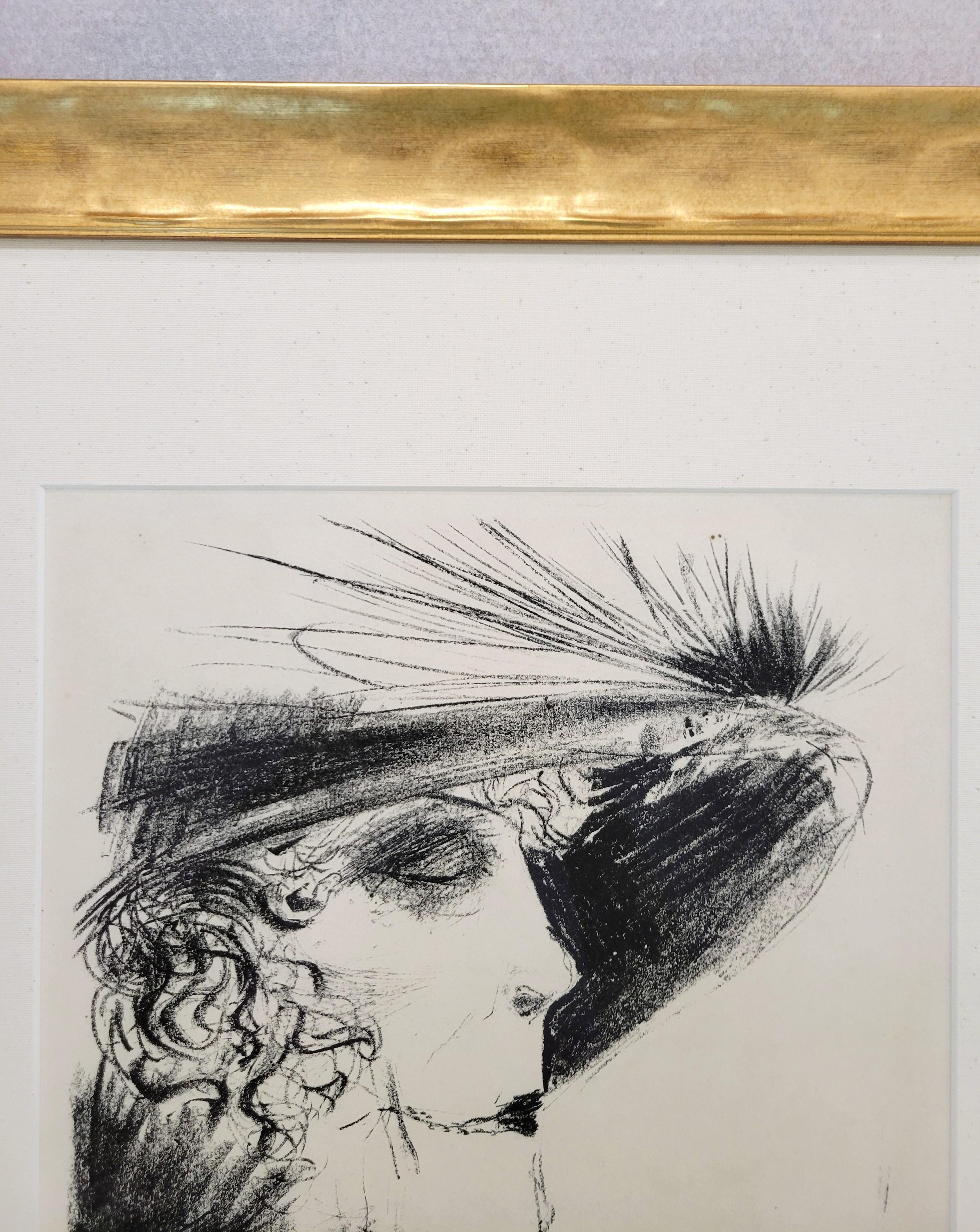 Dame mit Reiher (Woman with a Tuft of Heron Feathers) /// German Expressionism For Sale 4