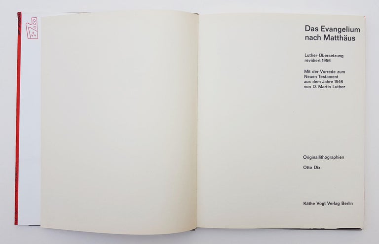 The complete book of 33 original lithographs on white smooth offset paper by German artist Otto Dix (1891-1969) titled 