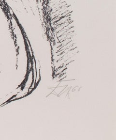 "Nude, " Lithograph Portrait of a Woman signed by Otto Dix