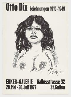 Otto Dix German Artist 1977 Original Vintage Poster lithograph  Erker Galerie