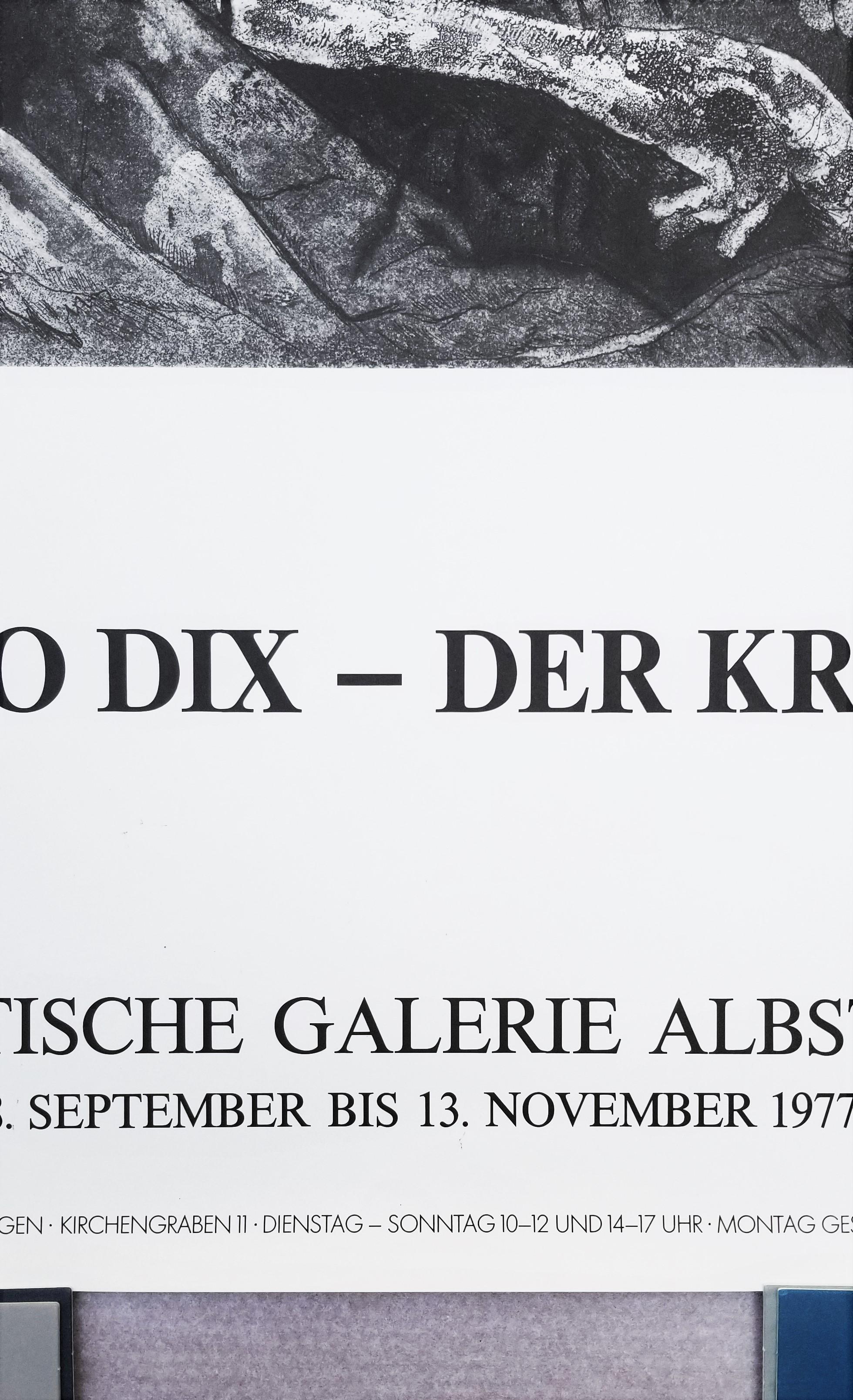An original offset-lithograph, exhibition poster on light wove paper after German artist Otto Dix (1891-1969) titled 