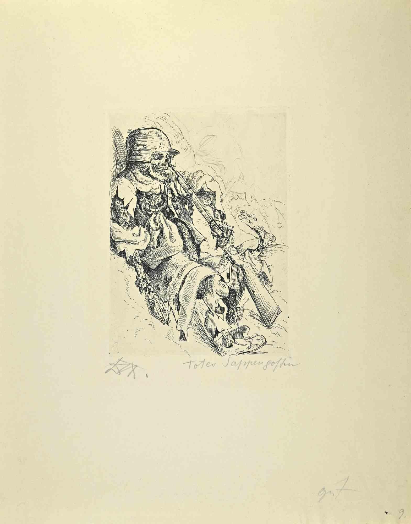 Toter Sappenposten (Dead Sentry in the Trench) is an Etching and dryopint realized by Otto Dix in 1924.

It belongs to the Suite 
