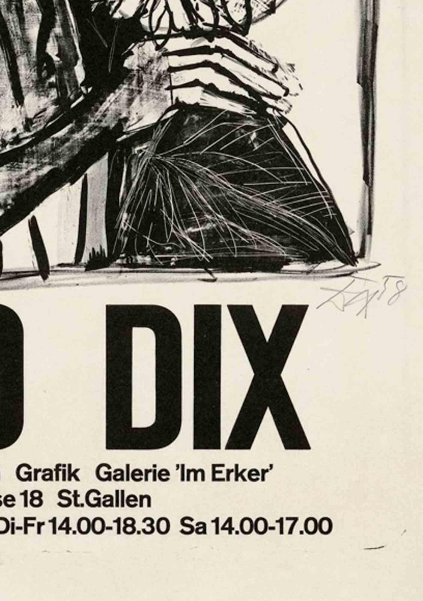 Vintage Exhibition Poster - Offset Print Otto Dix - 1958 2