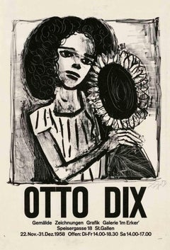 Vintage Exhibition Poster - Offset Print Otto Dix - 1958