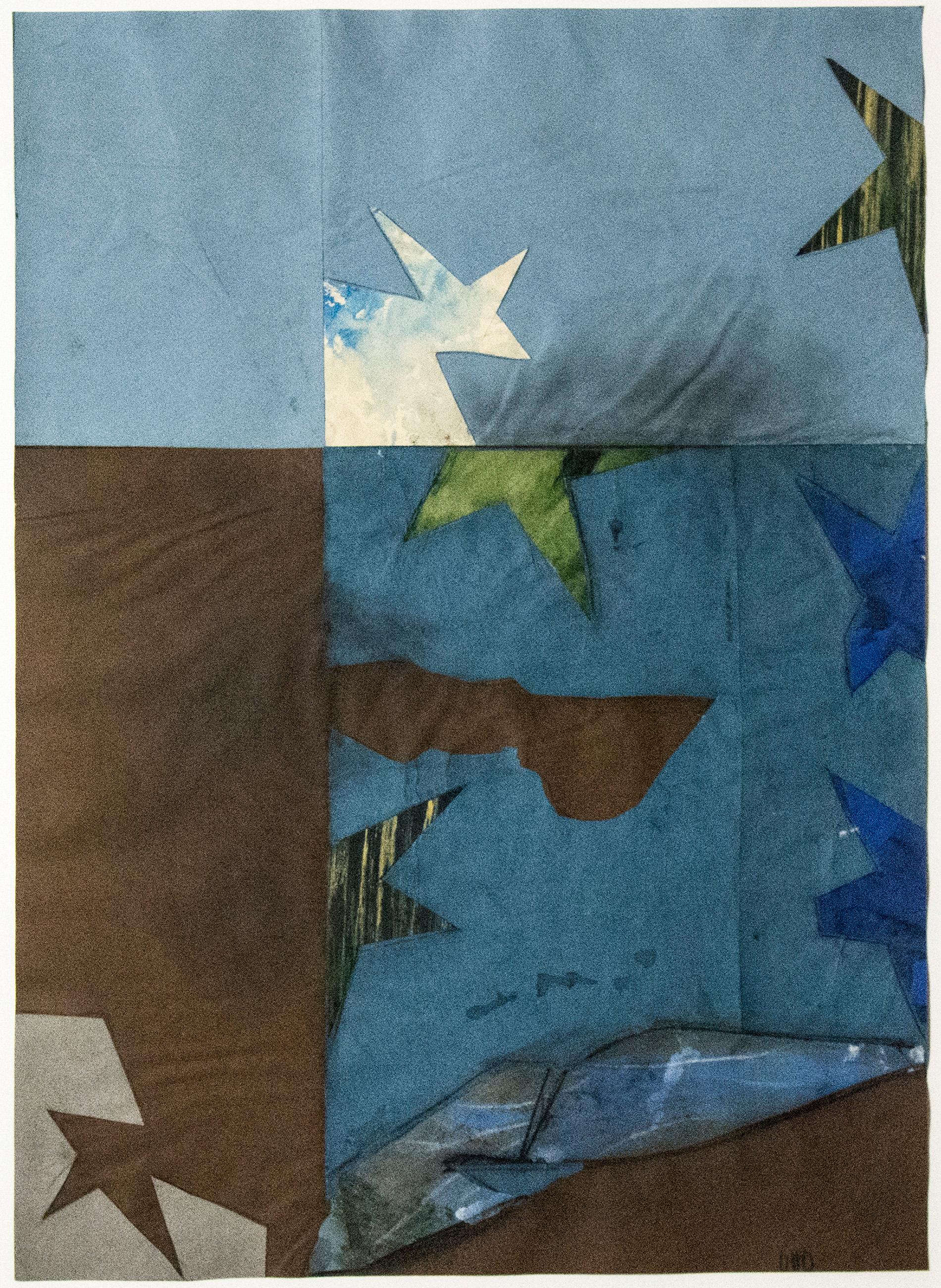 Landscape Painting di Otto Donald Rogers - Composizione Whitestar - vibrante, modernista, astratta, tecnica mista su carta
