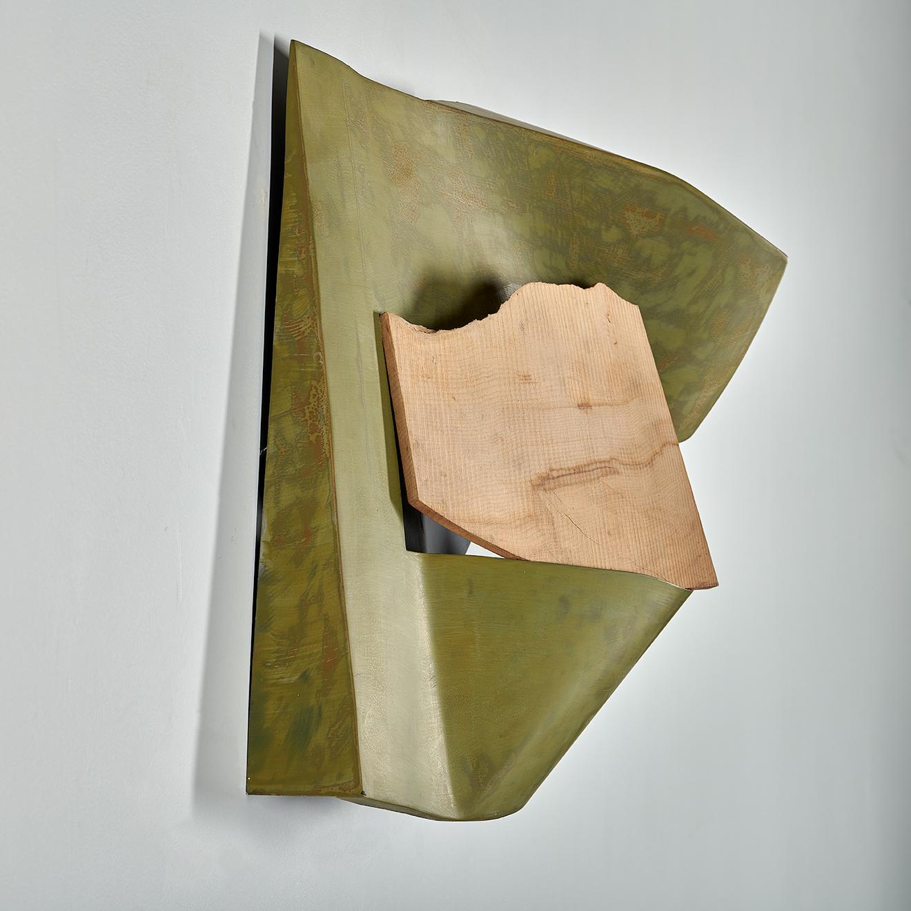Organic Fold, Contemporary, Abstract, Minimal, Wall Sculpture - Brown Abstract Sculpture by Otto Donald Rogers