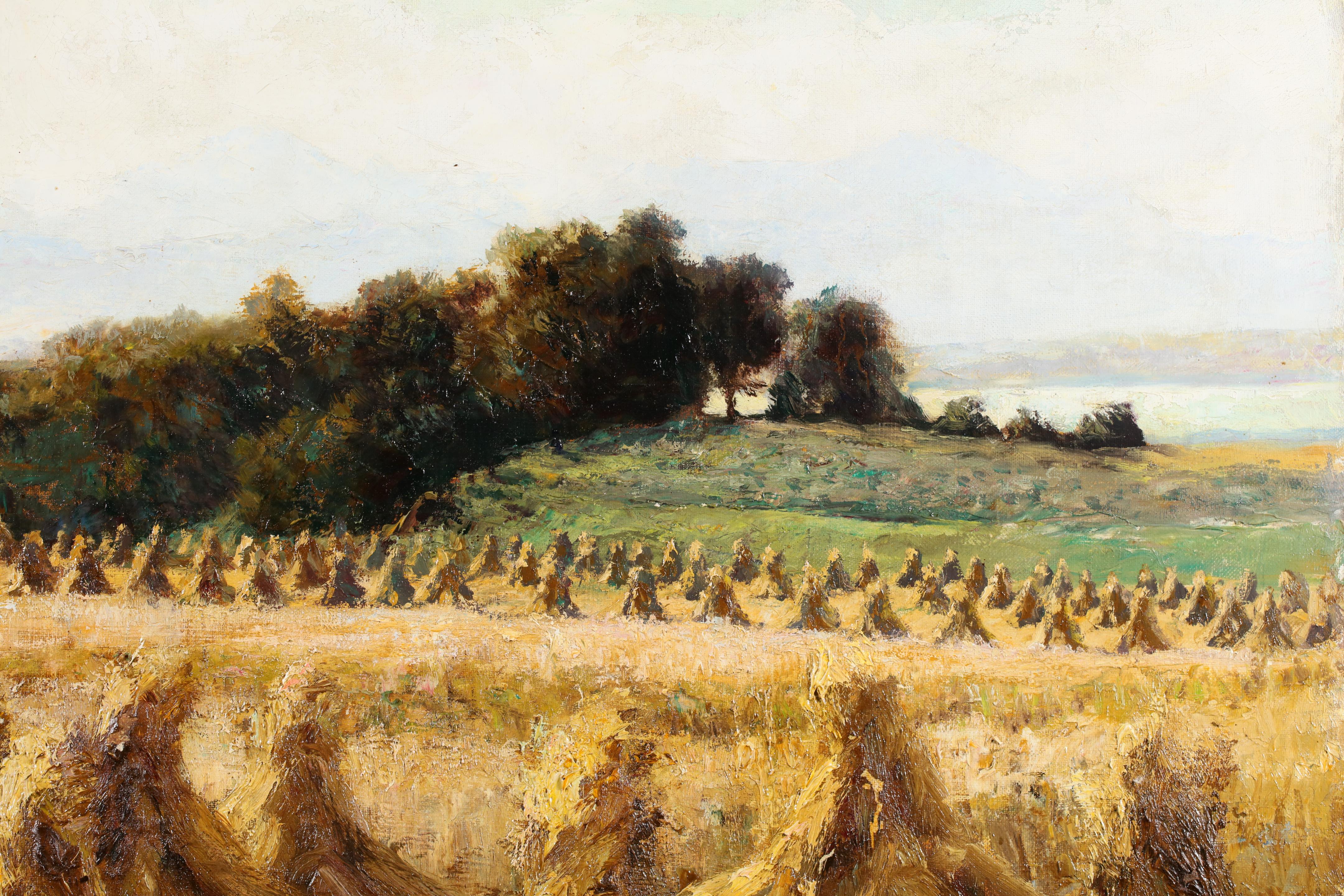 Pajares - Chiemsee, Baviera - Paisaje Impresionista Óleo - Otto Eduard Pippel en venta 1