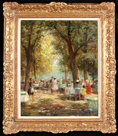 Hofgarten à München - Peinture à l'huile impressionniste - Otto Eduard Pippel