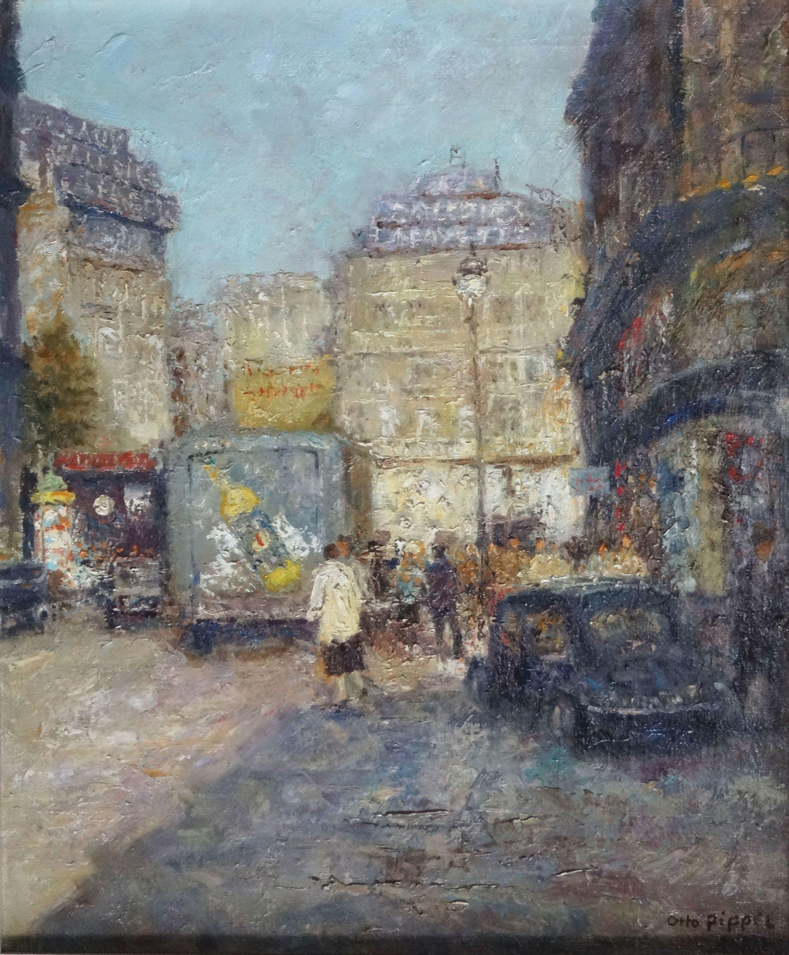 Otto Eduard Pippel Landscape Painting - Lafayette Street, Paris. Oil on canvas, 61x50 cm