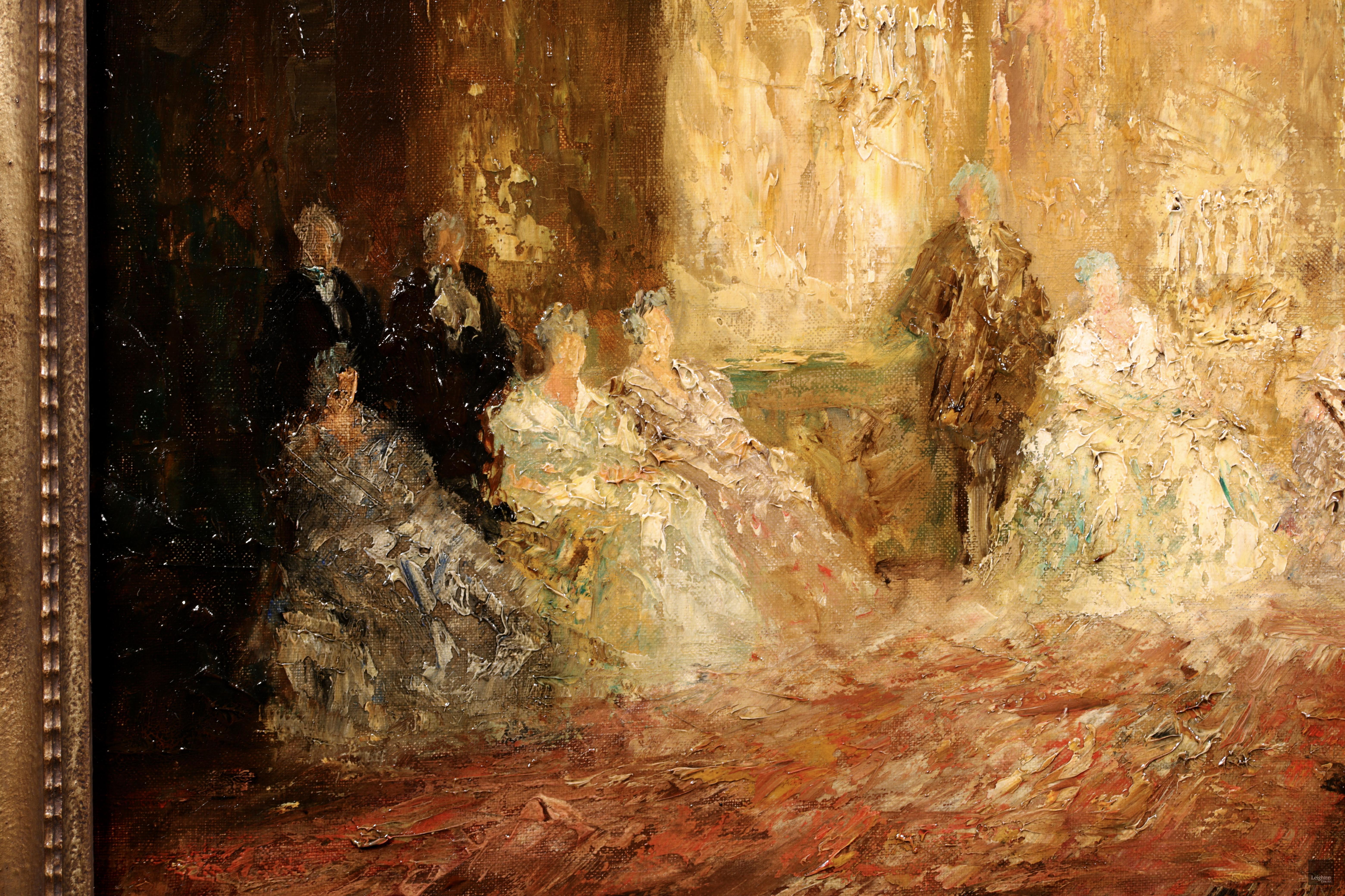 Das Klavierkonzert - Impressionistisches Ölgemälde, Figuren im Inneren von Otto Eduard Pippel 7