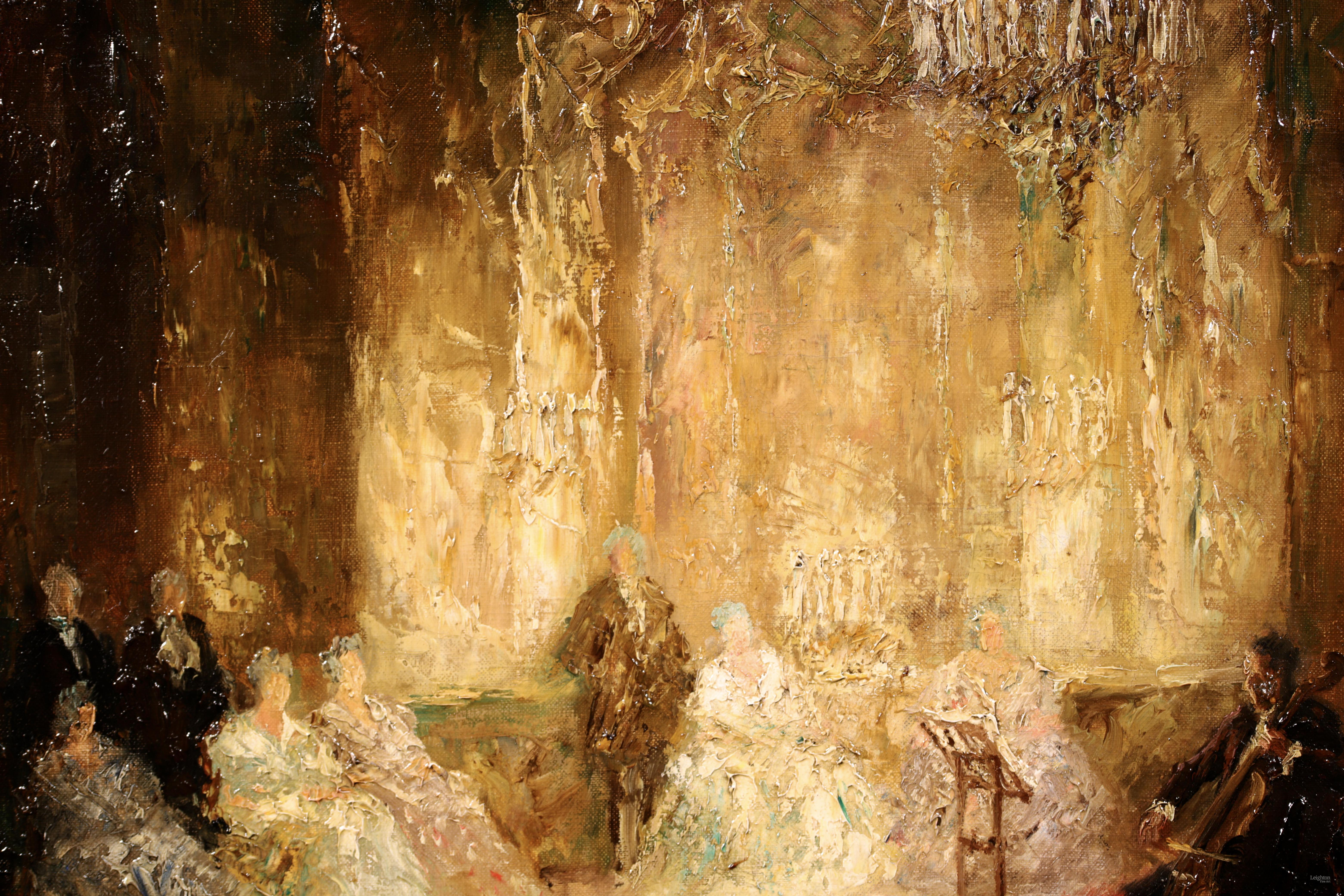 Das Klavierkonzert - Impressionistisches Ölgemälde, Figuren im Inneren von Otto Eduard Pippel 8