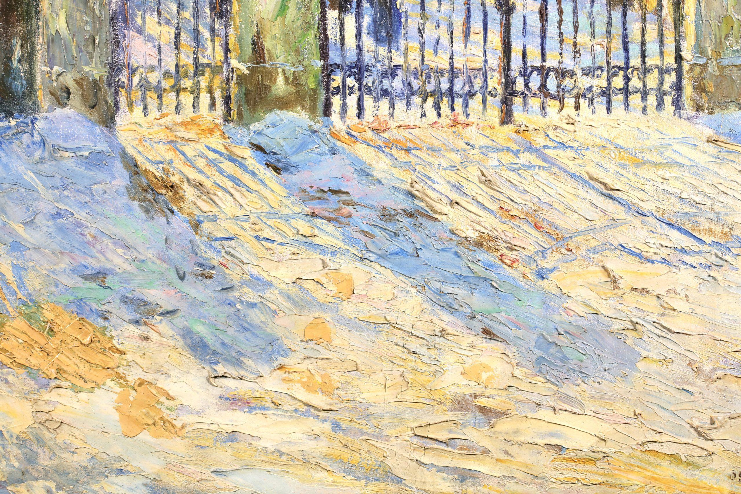 Luce del sole d'inverno - Paesaggio impressionista dipinto a olio da Otto Eduard Pippel 9