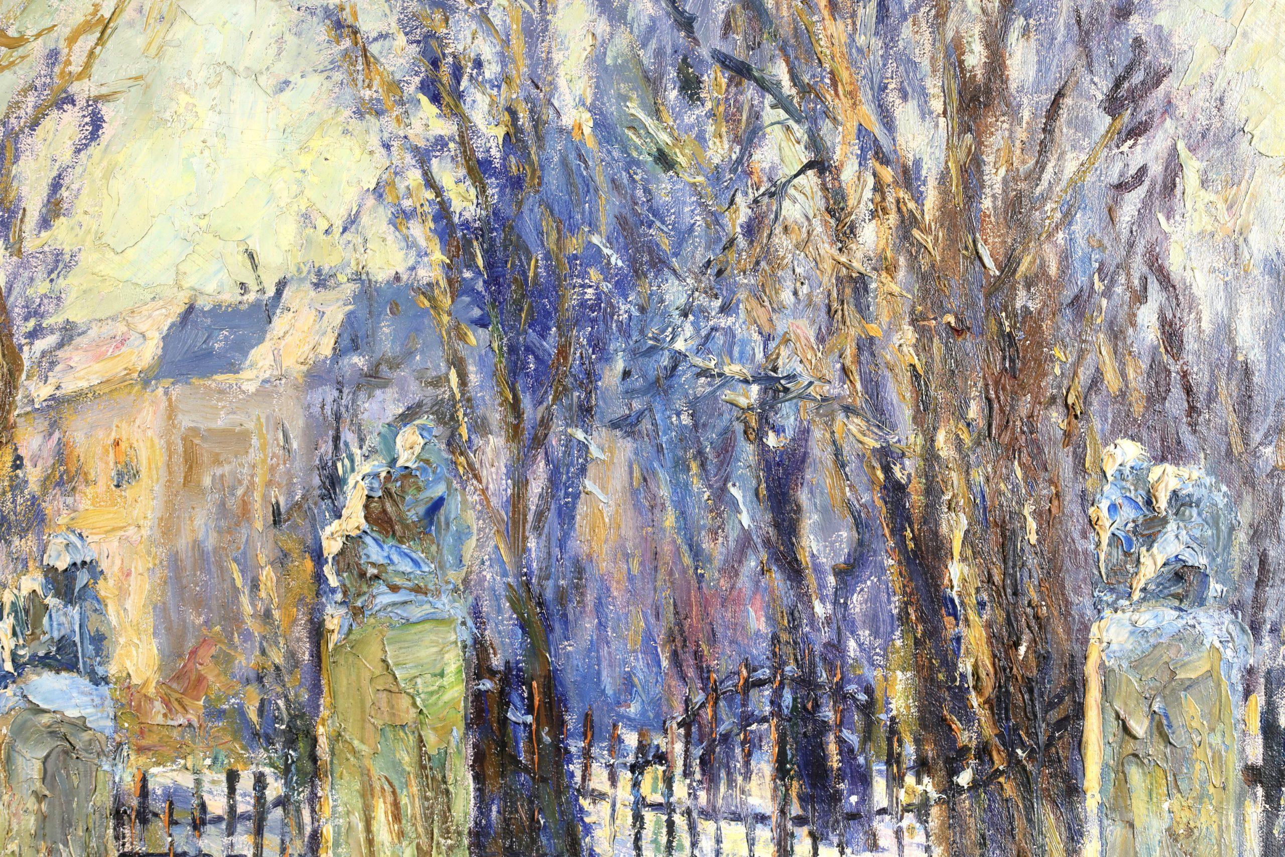 Luce del sole d'inverno - Paesaggio impressionista dipinto a olio da Otto Eduard Pippel 1