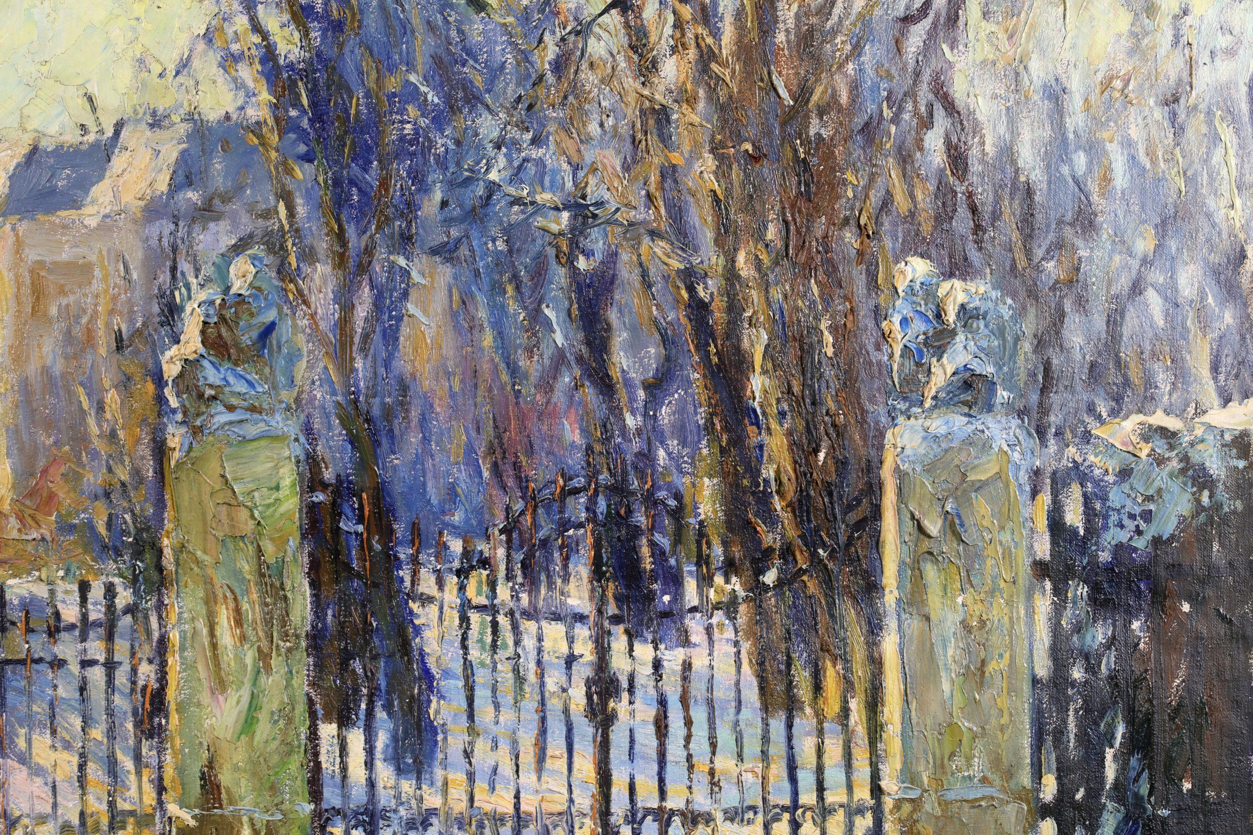 Luce del sole d'inverno - Paesaggio impressionista dipinto a olio da Otto Eduard Pippel 3