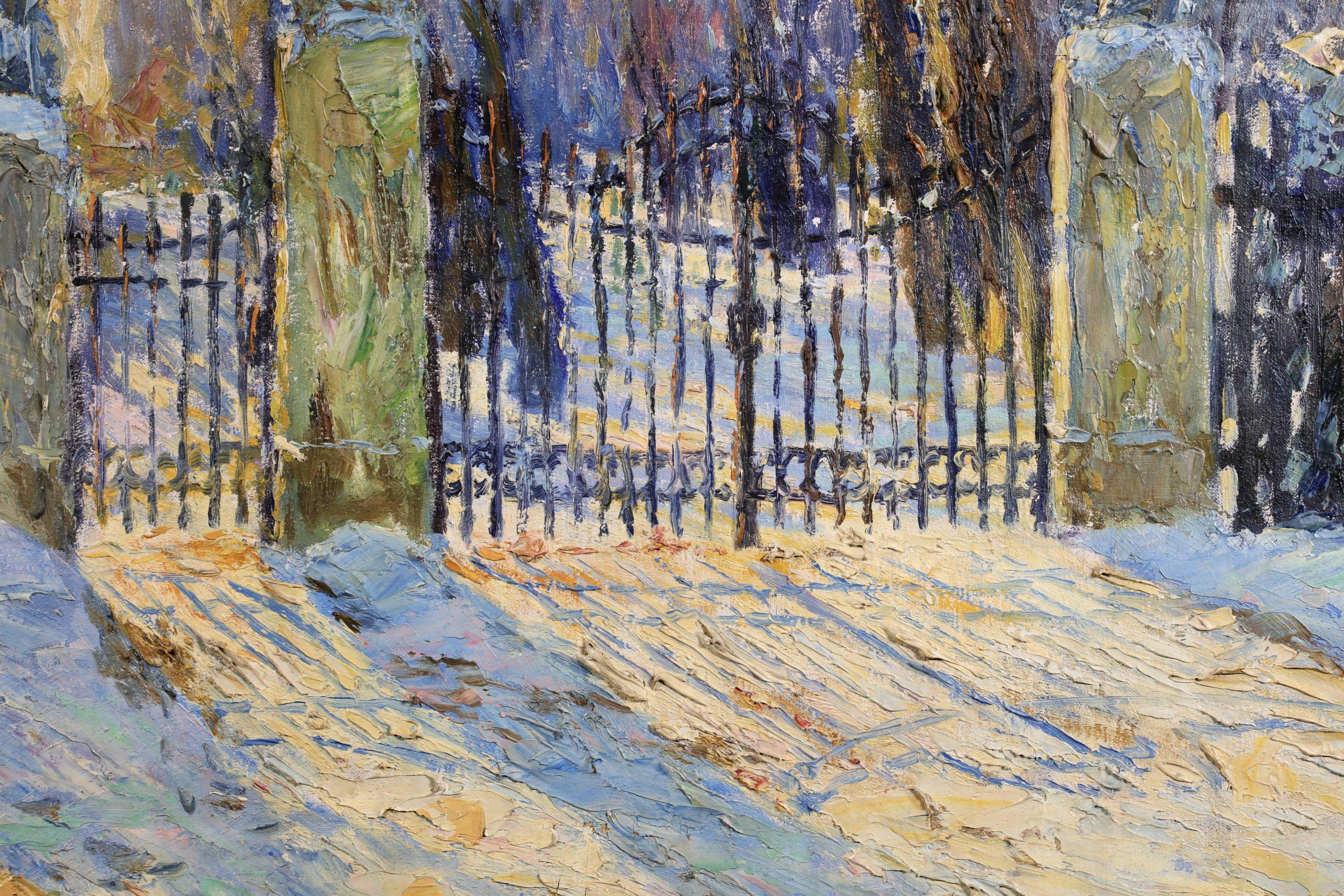 Luce del sole d'inverno - Paesaggio impressionista dipinto a olio da Otto Eduard Pippel 4