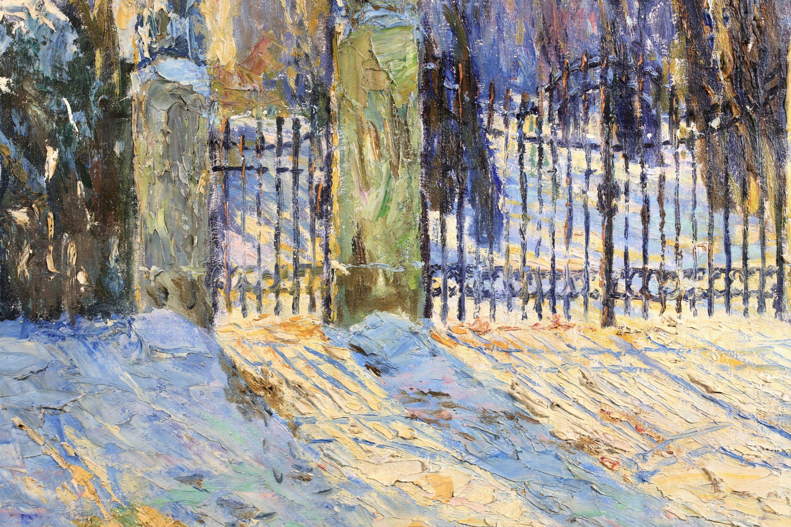 Luce del sole d'inverno - Paesaggio impressionista dipinto a olio da Otto Eduard Pippel 5