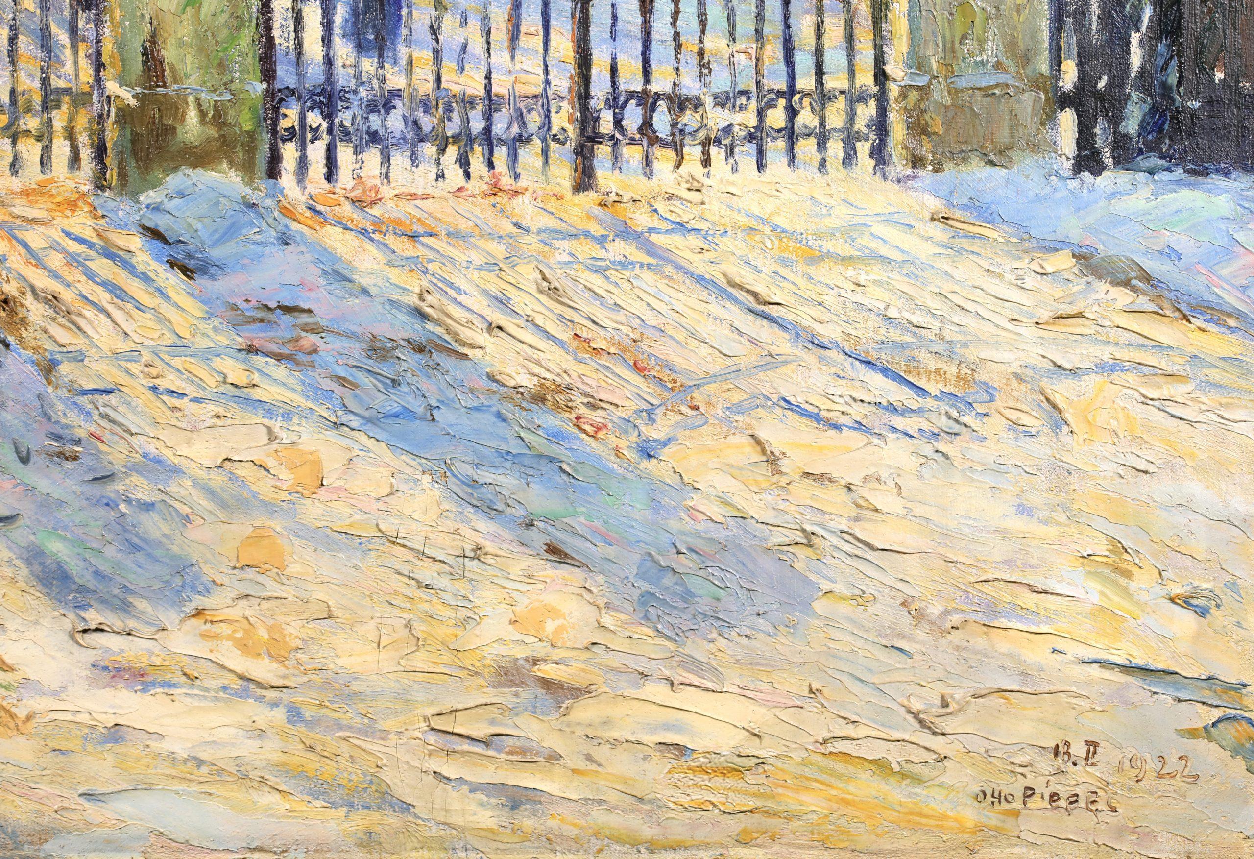 Luce del sole d'inverno - Paesaggio impressionista dipinto a olio da Otto Eduard Pippel 7