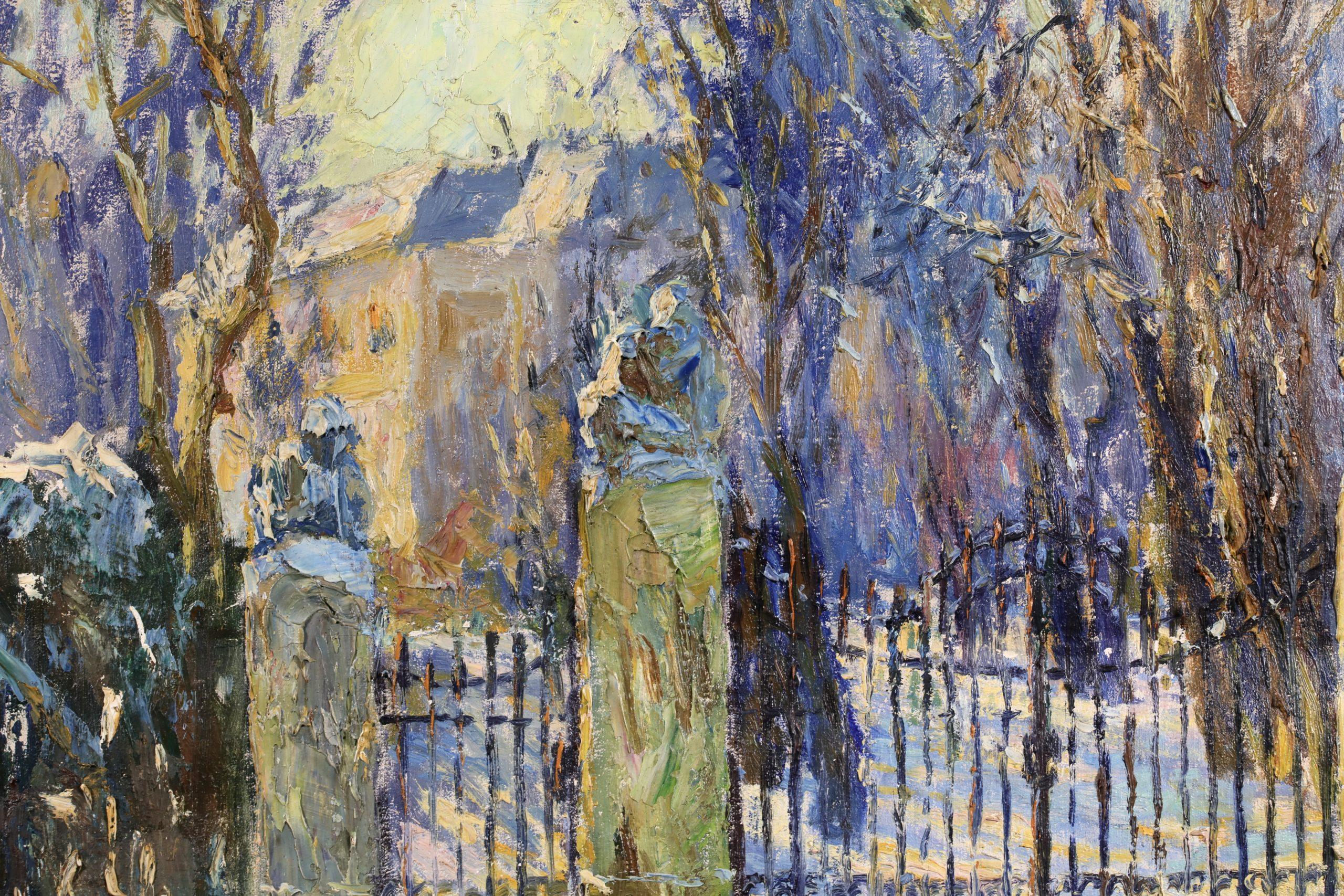 Luce del sole d'inverno - Paesaggio impressionista dipinto a olio da Otto Eduard Pippel 8