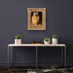 19th century European Portrait of a Pomeranian or Chihuahua- Life size Dog Genre